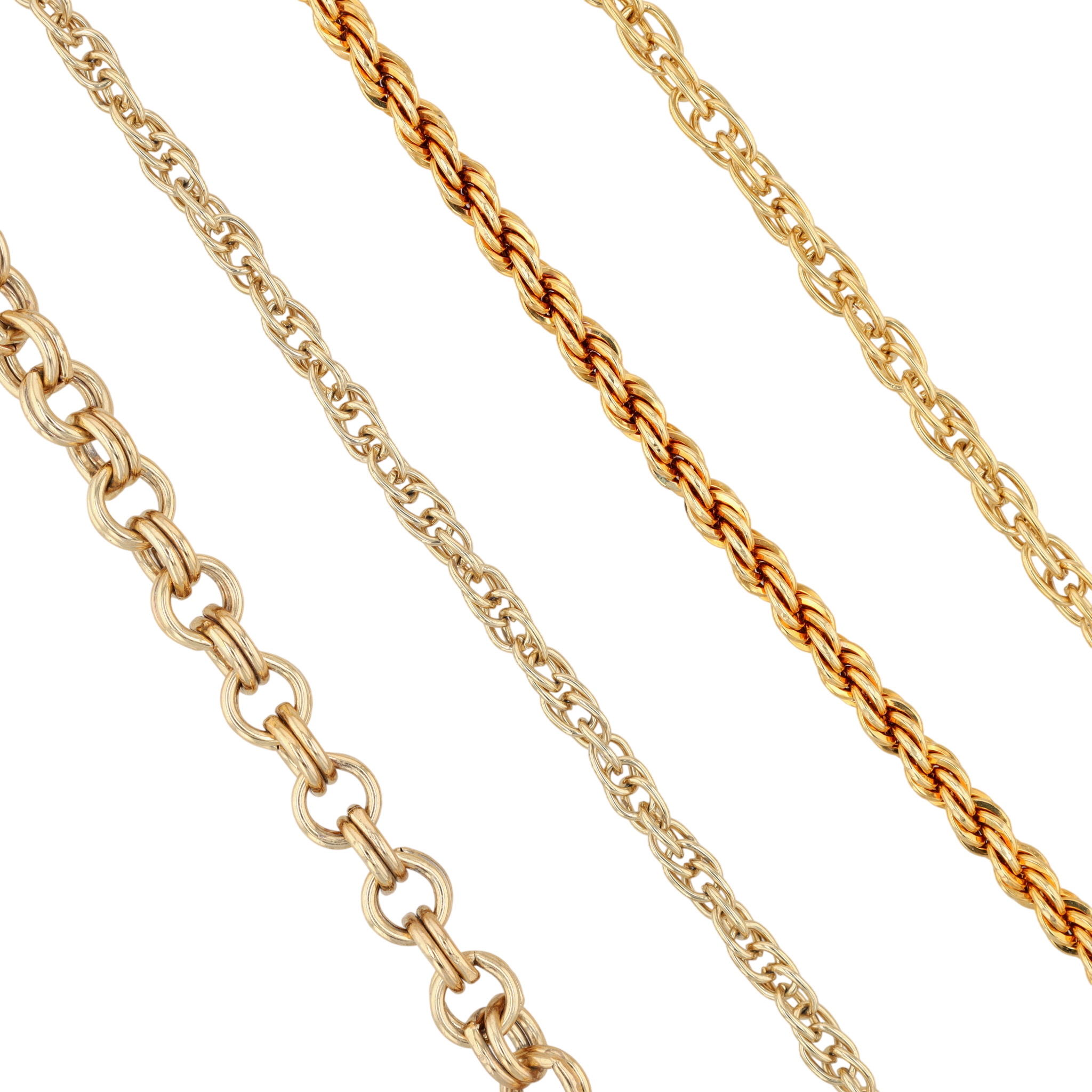 Gold Tone Chain Necklace Lot