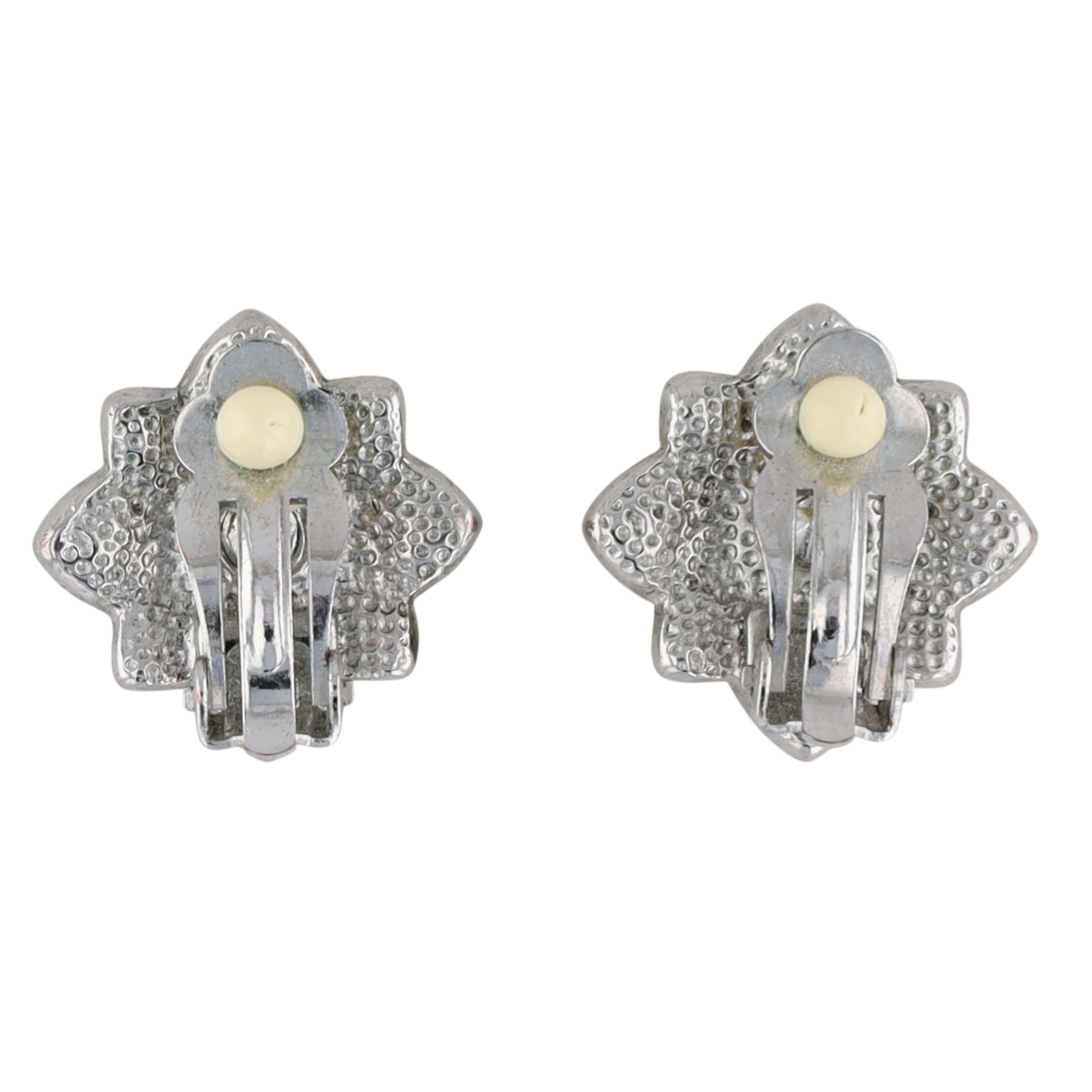 Silver Tone Purple Rhinestone Earrings