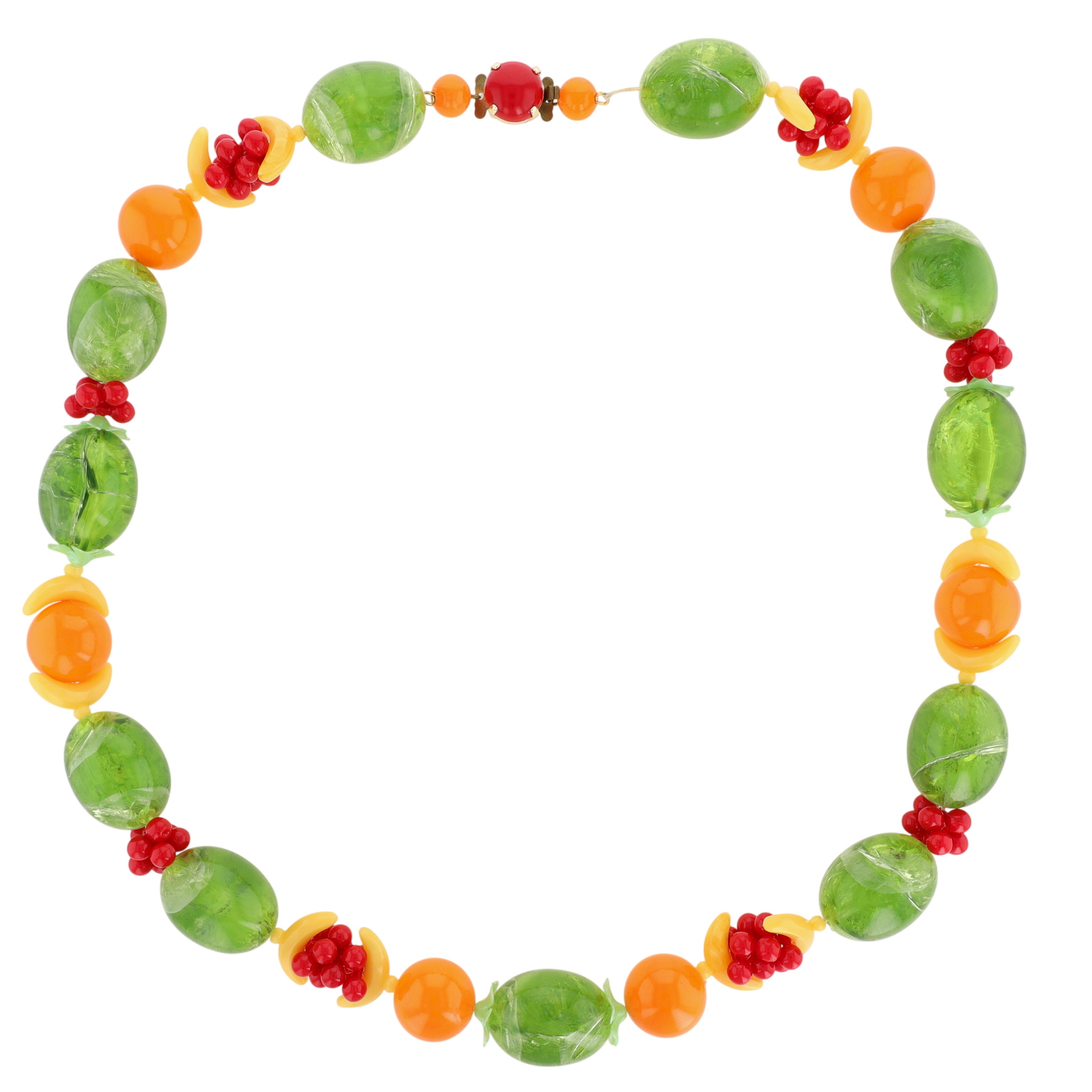West German Lucite Fruit Beaded Necklace