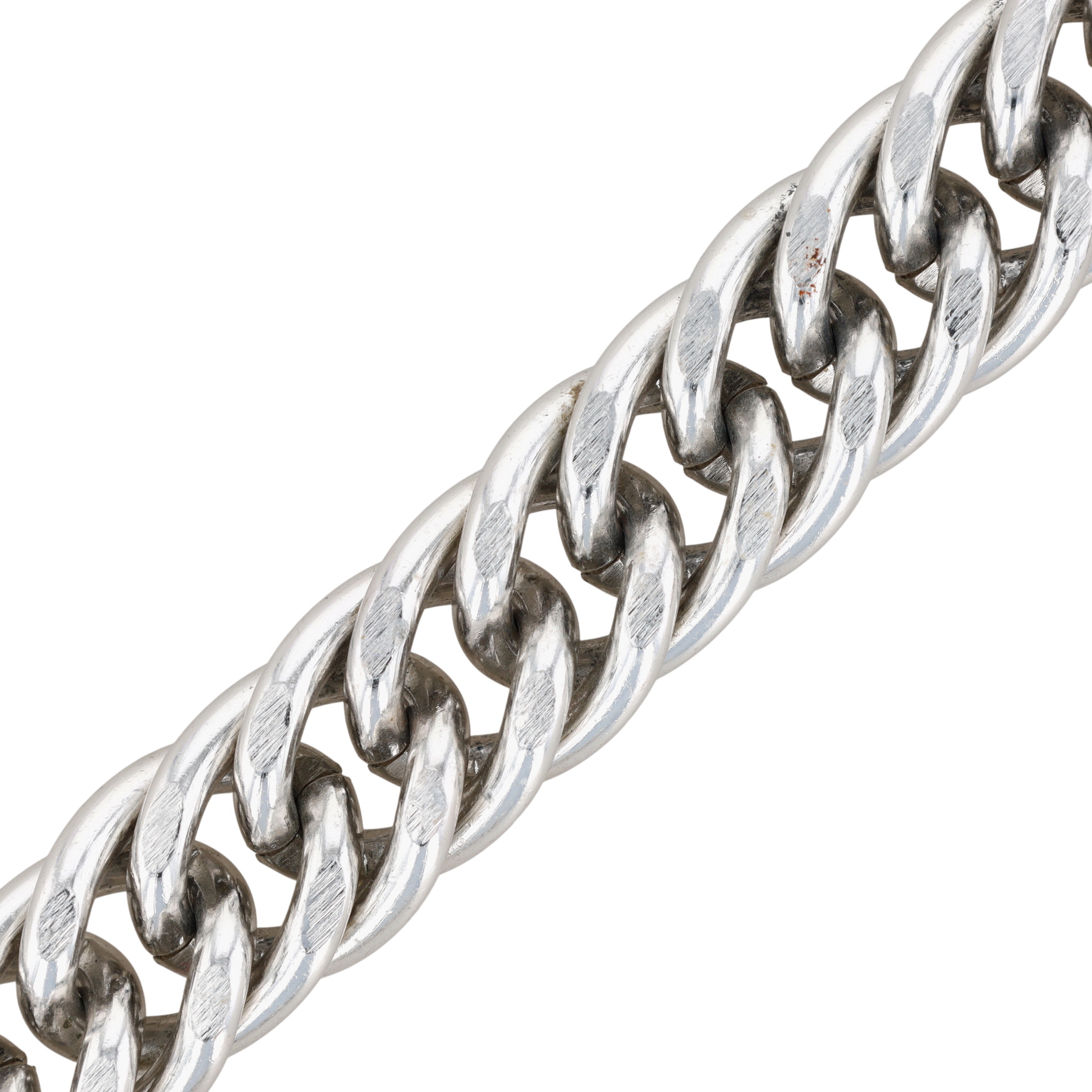 German Silver Tone Large Curb Chain Necklace