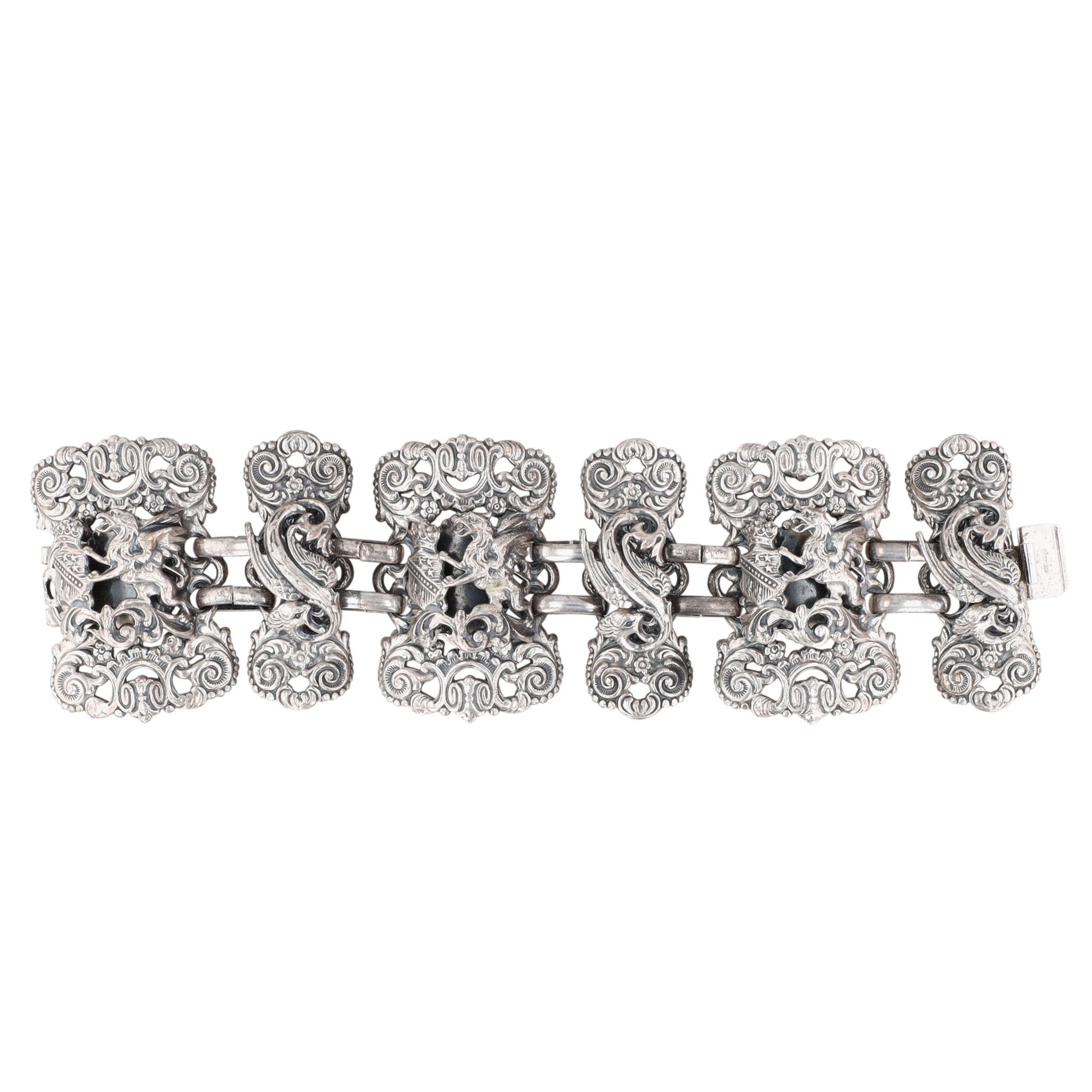 Napier Silver Tone European Panel Bracelet