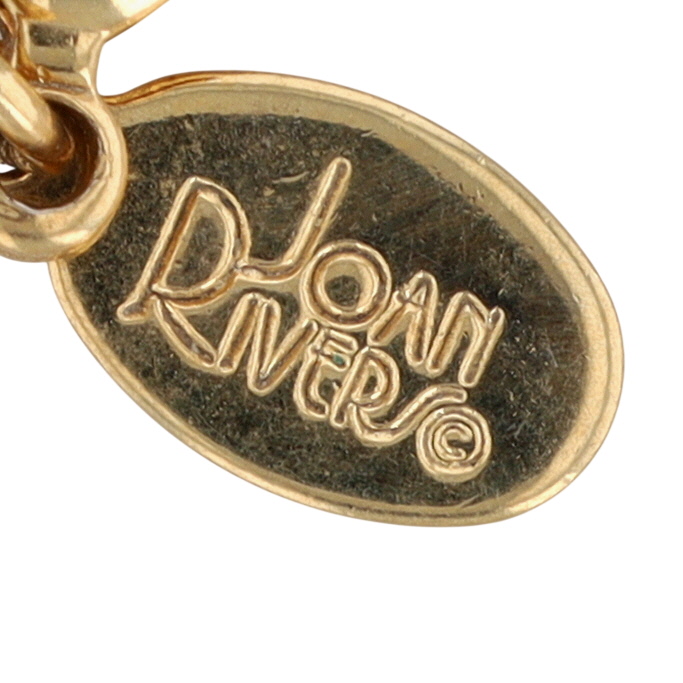 Joan Rivers Gold Tone Enamel Rhinestone Floral Egg Necklace