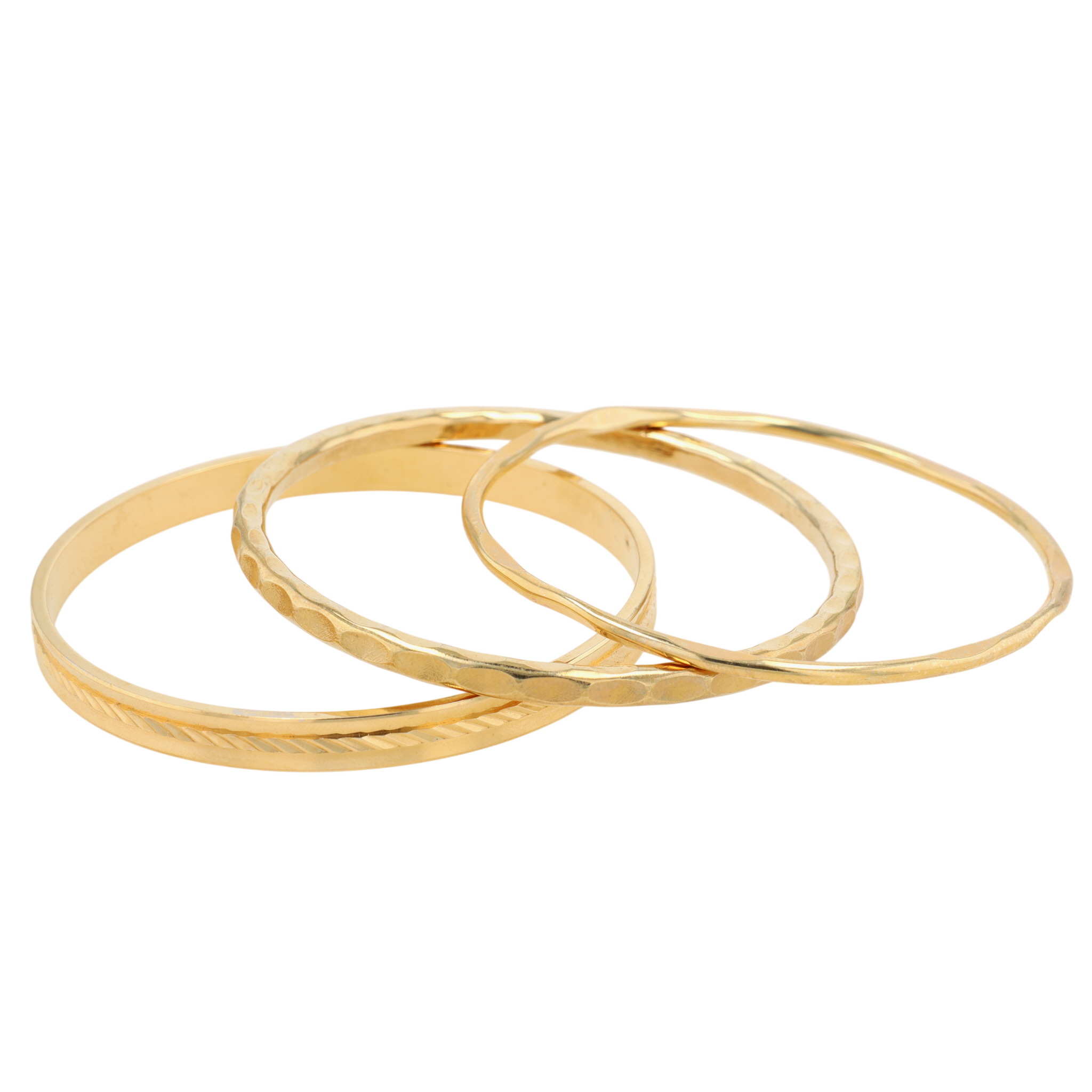 Gold Tone Patterned Bangle Bracelet Lot