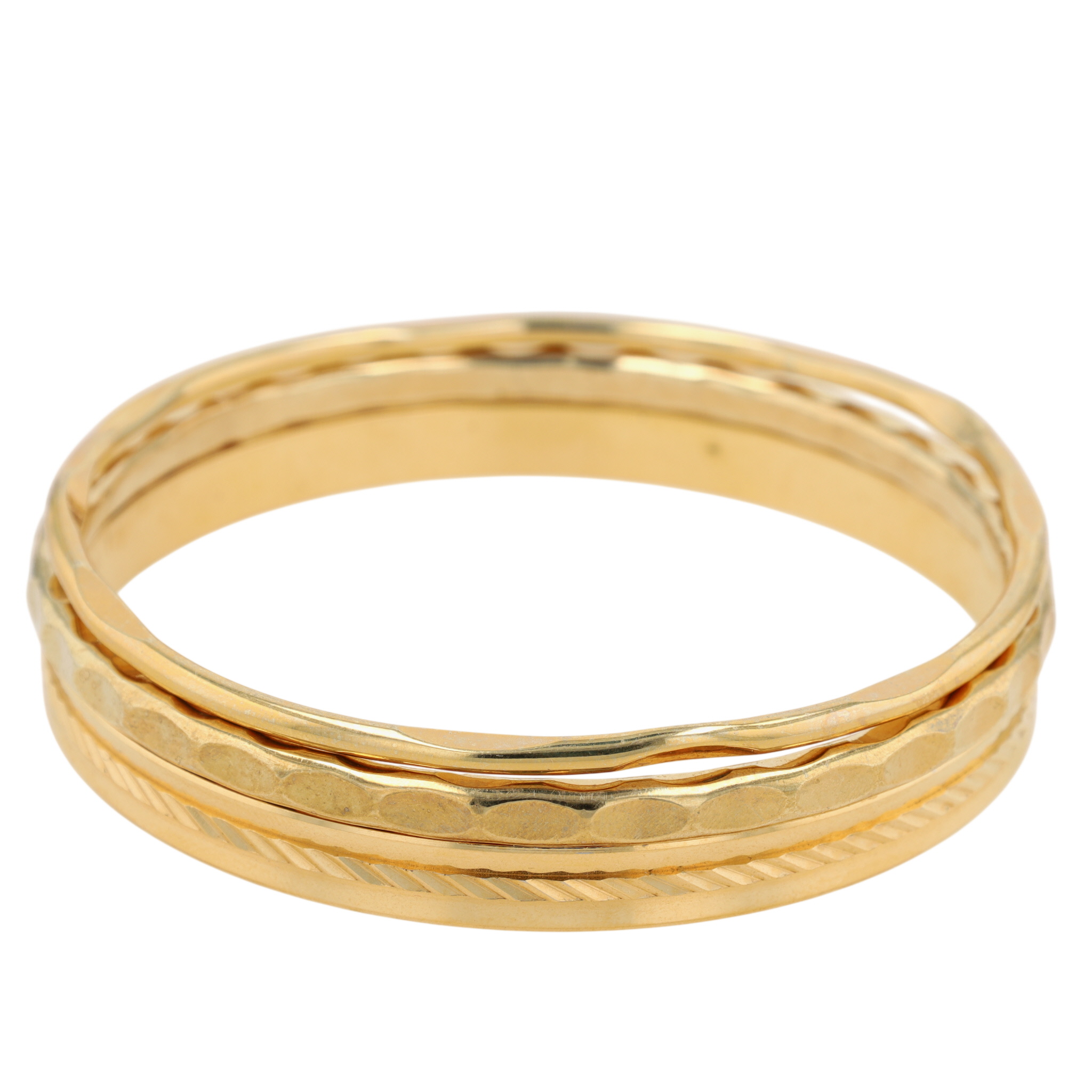Gold Tone Patterned Bangle Bracelet Lot
