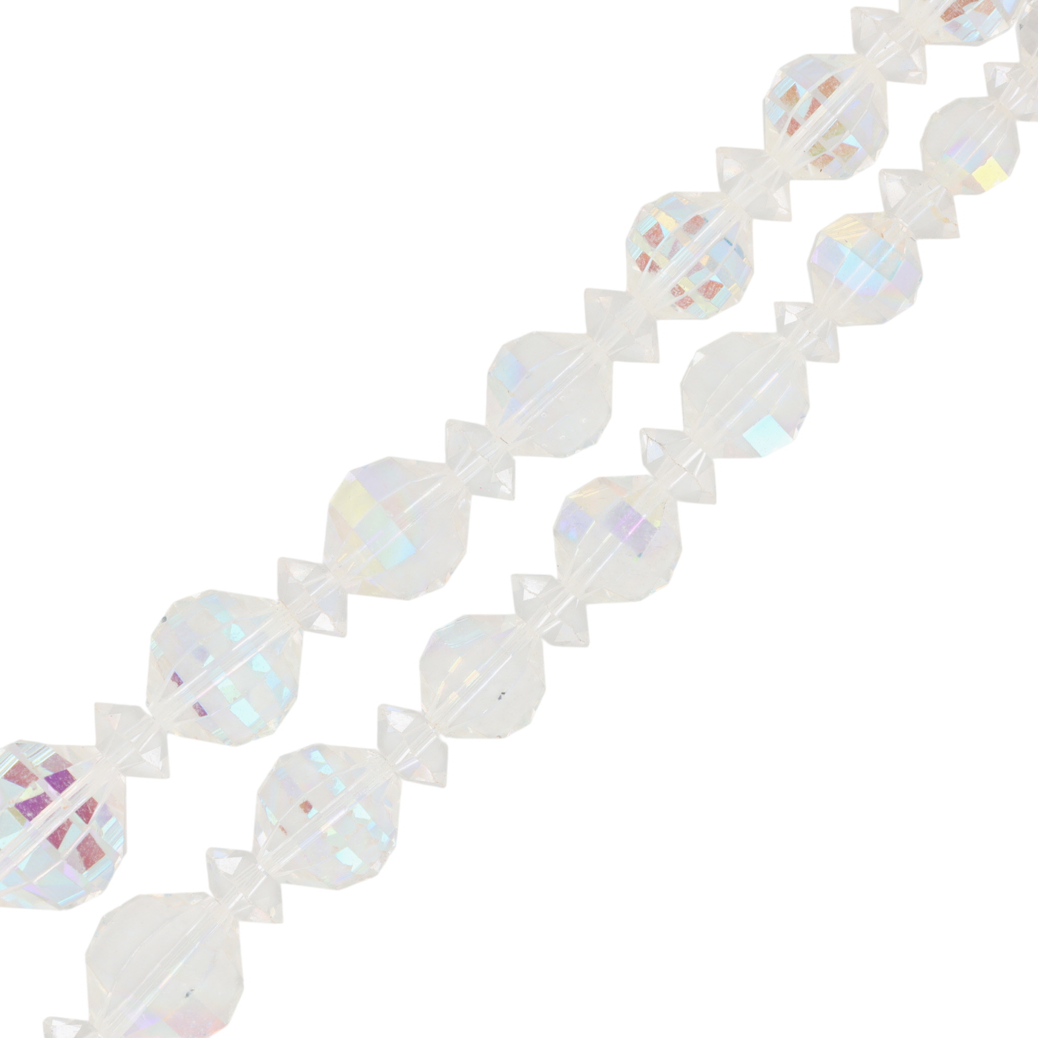Laguna Silver Tone Aurora Borealis Double Strand Necklace