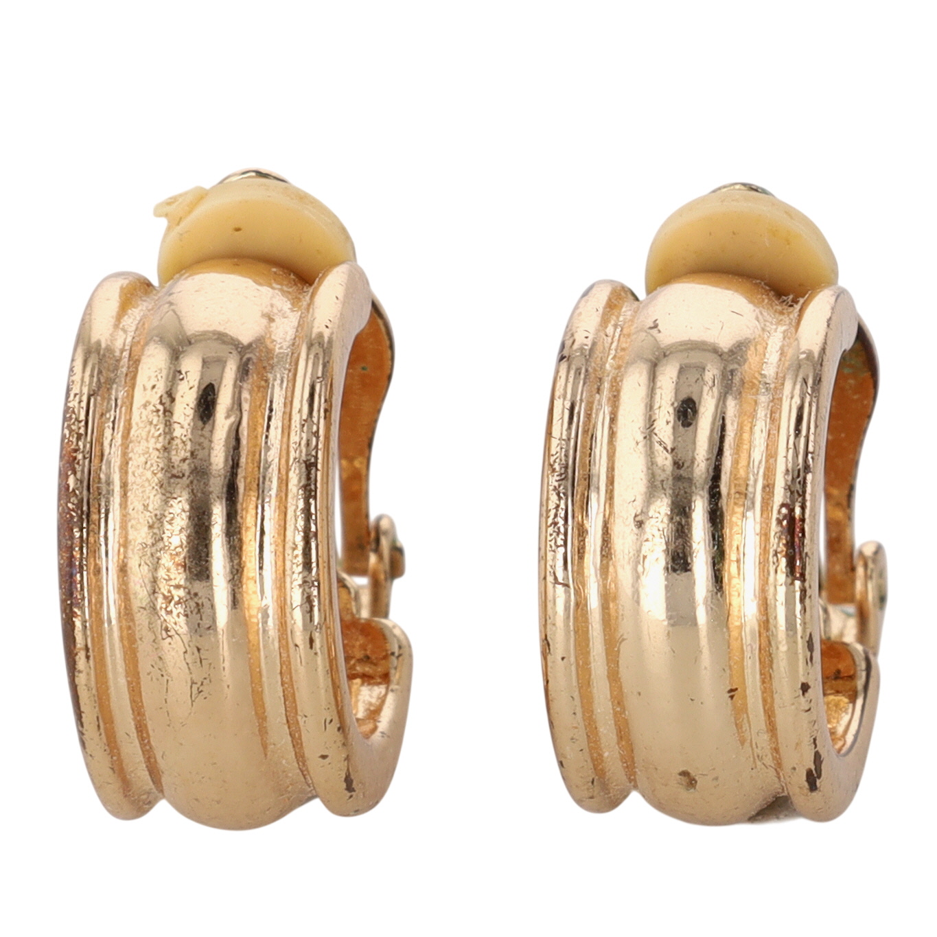 Chaps Vintage Gold Tone Hoop Earrings