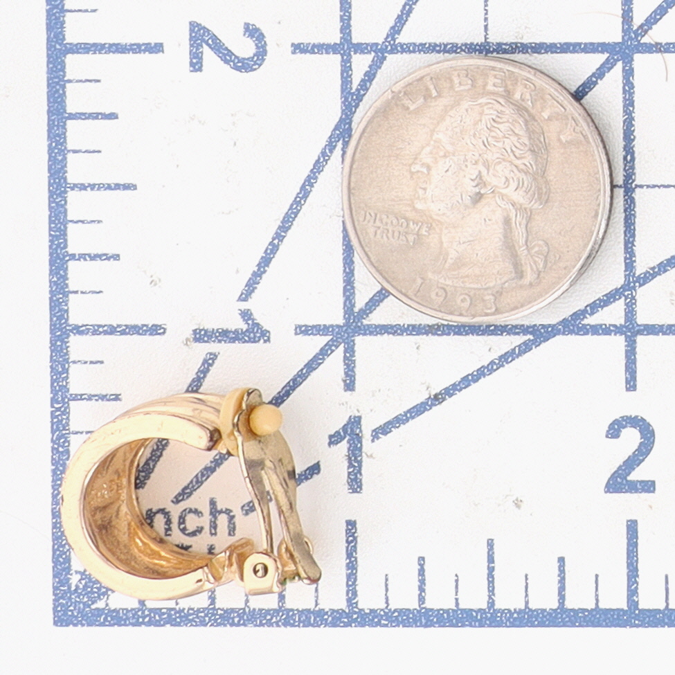 Chaps Vintage Gold Tone Hoop Earrings