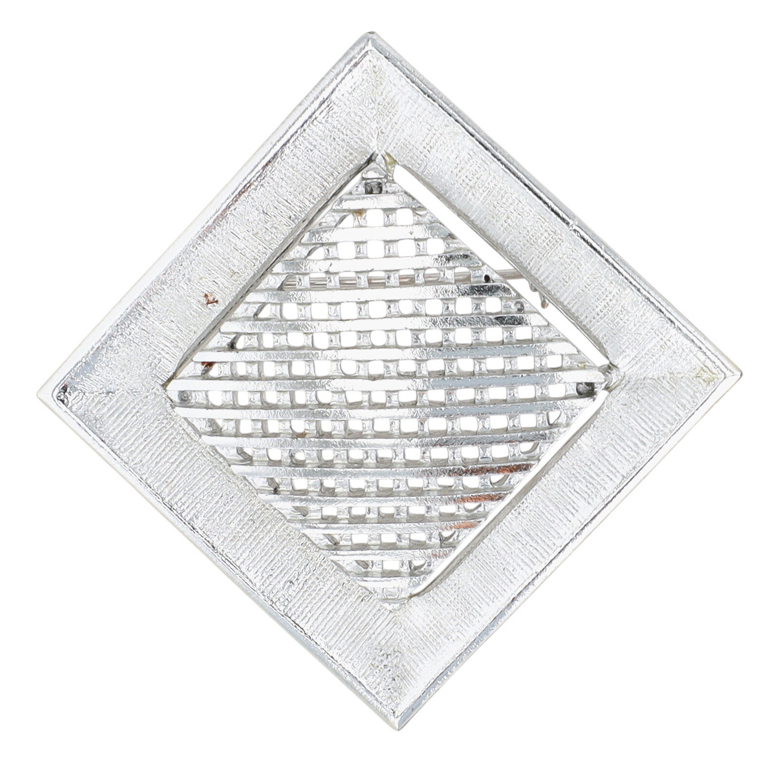 Sarah Coventry Silver Tone Textured Open Work Brooch