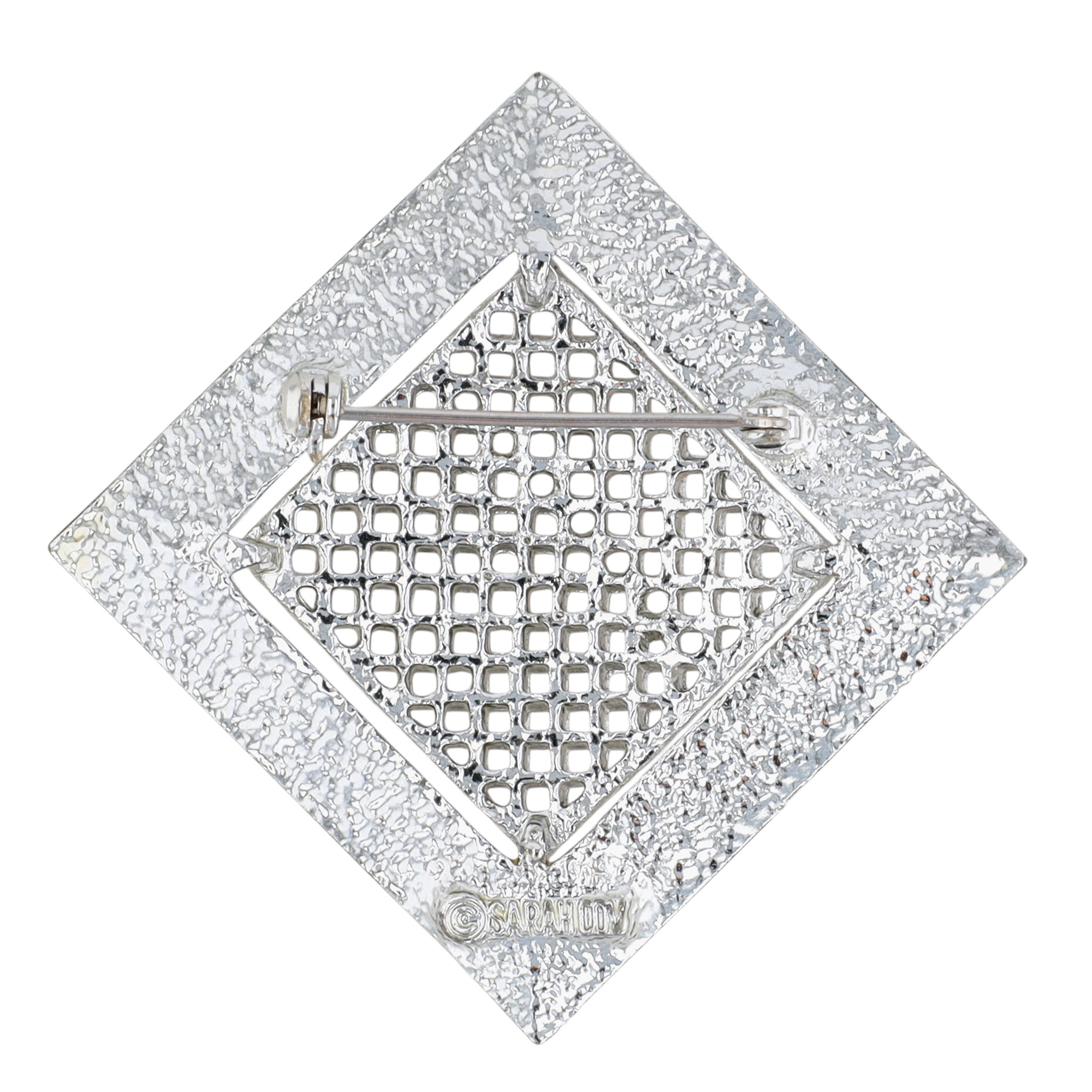 Sarah Coventry Silver Tone Textured Open Work Brooch