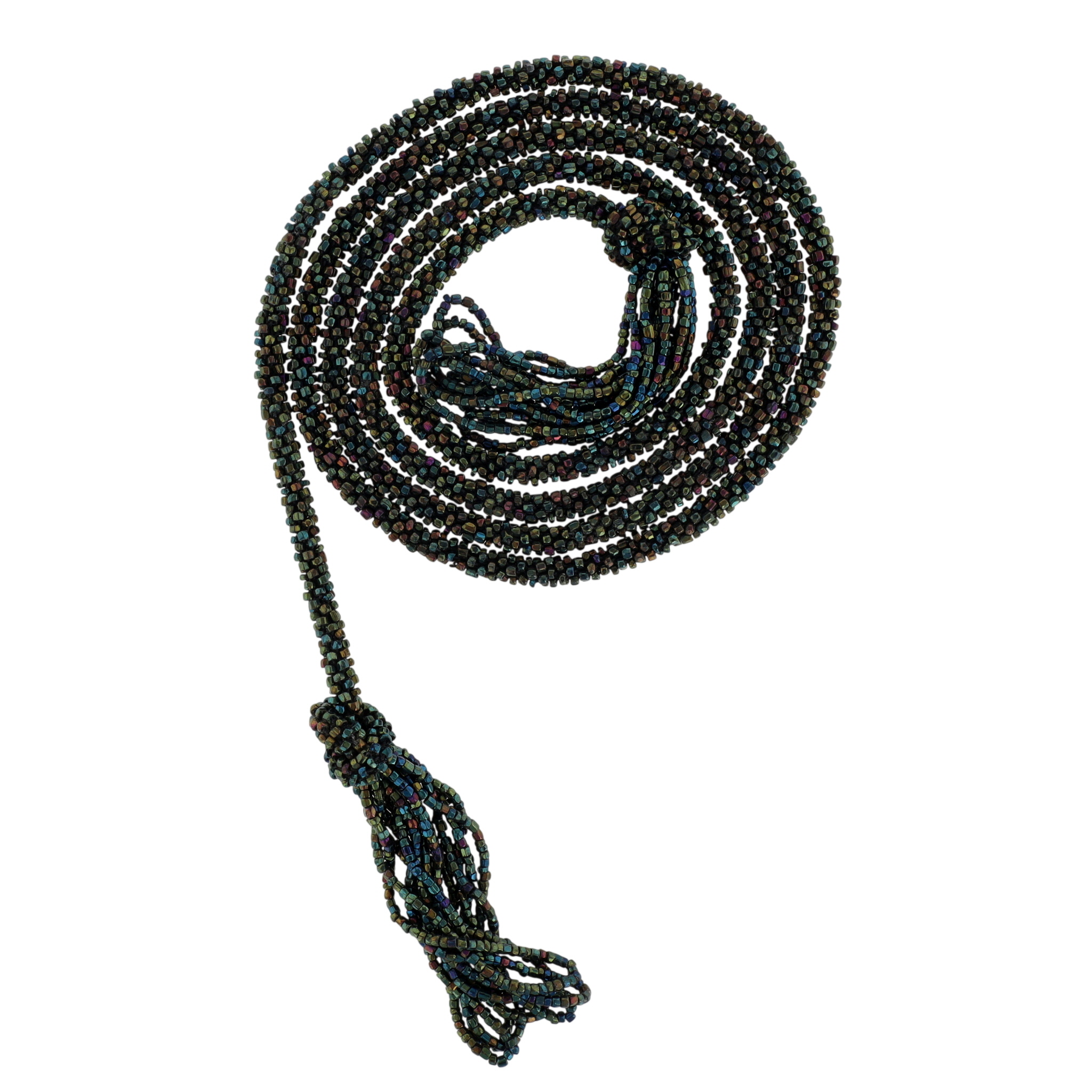 Vintage Beaded Iridescent Flapper Sautoir Necklace
