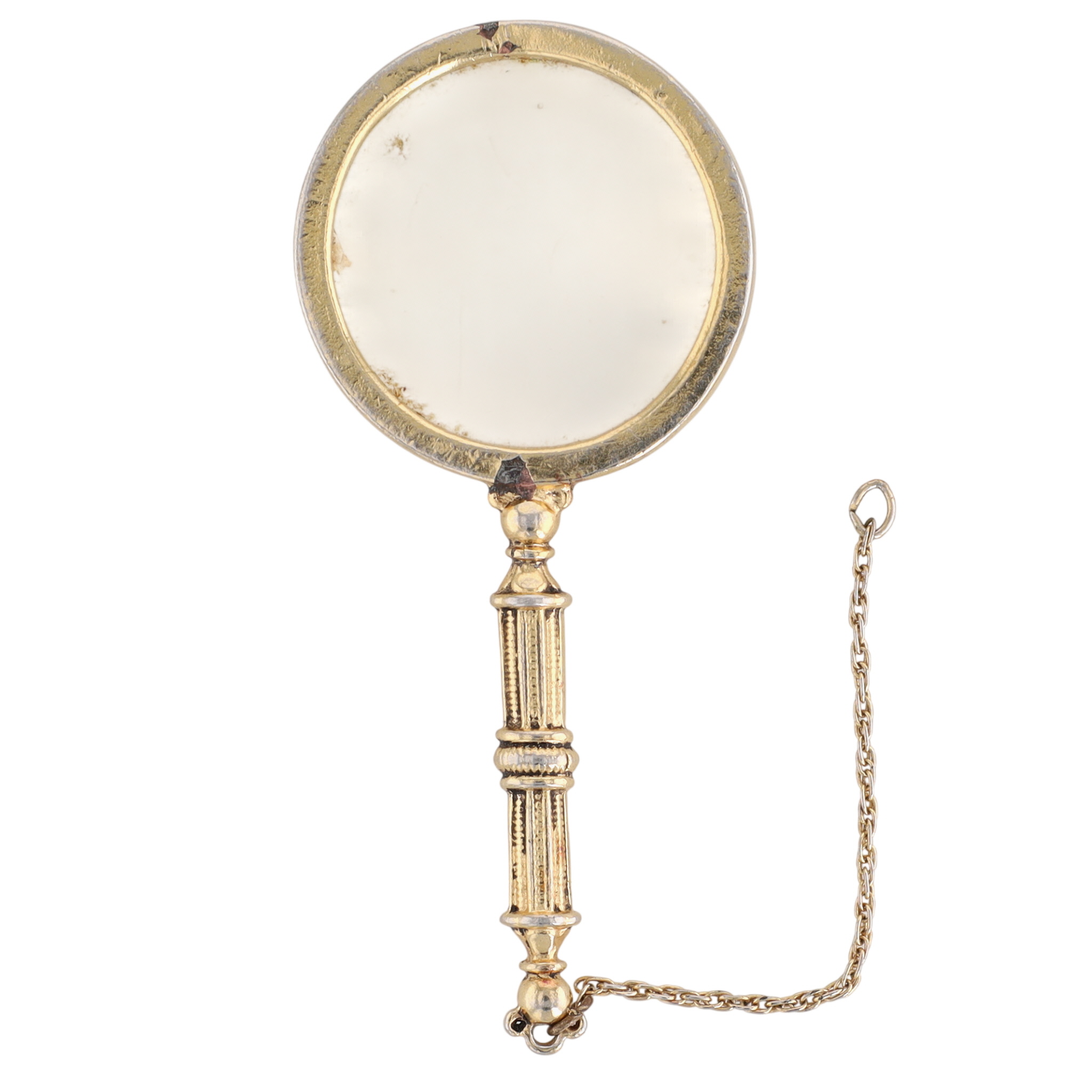Vintage Gold Tone Magnifying Reader With Chain