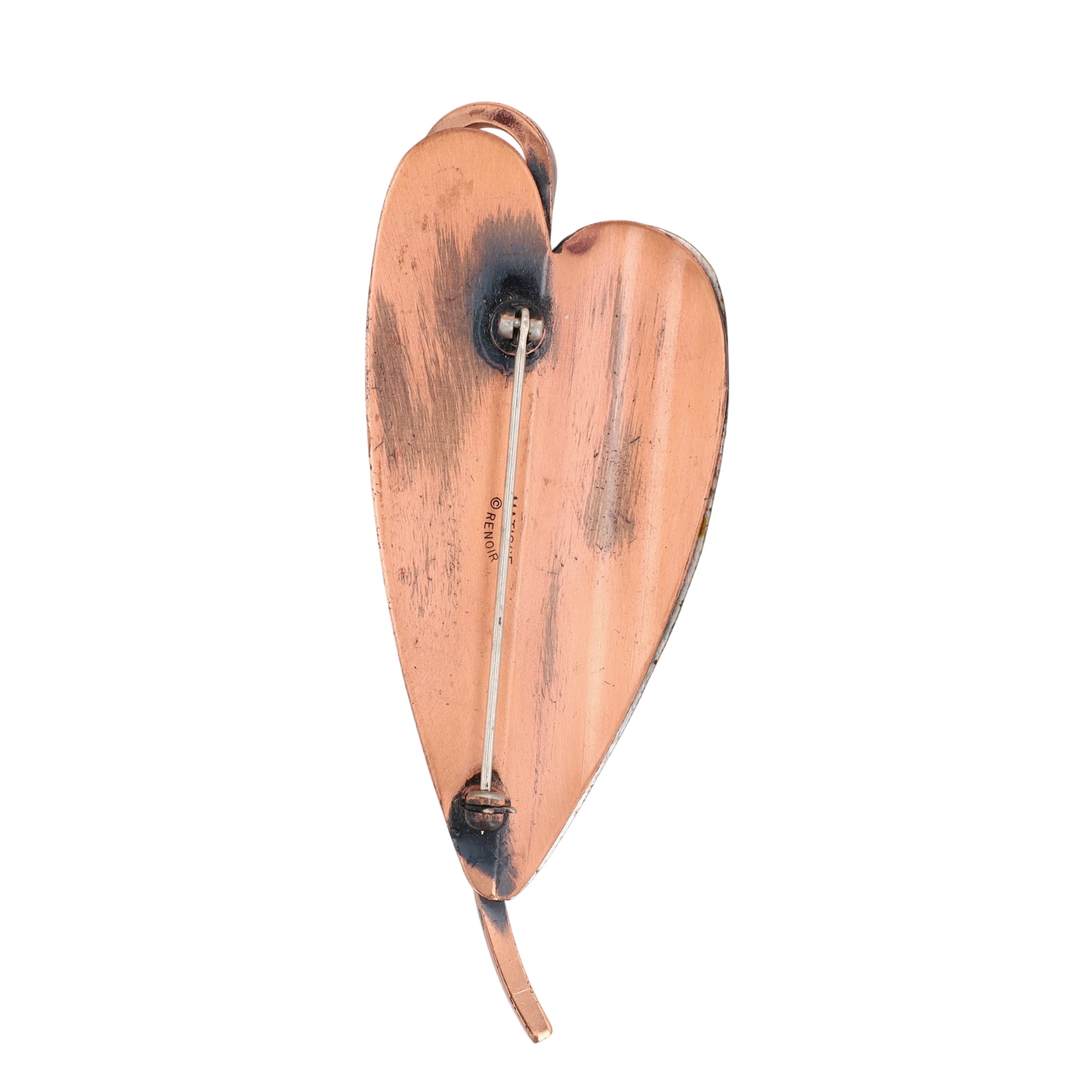 Matisse Renoir Vintage Copper Enamel Modern Brooch