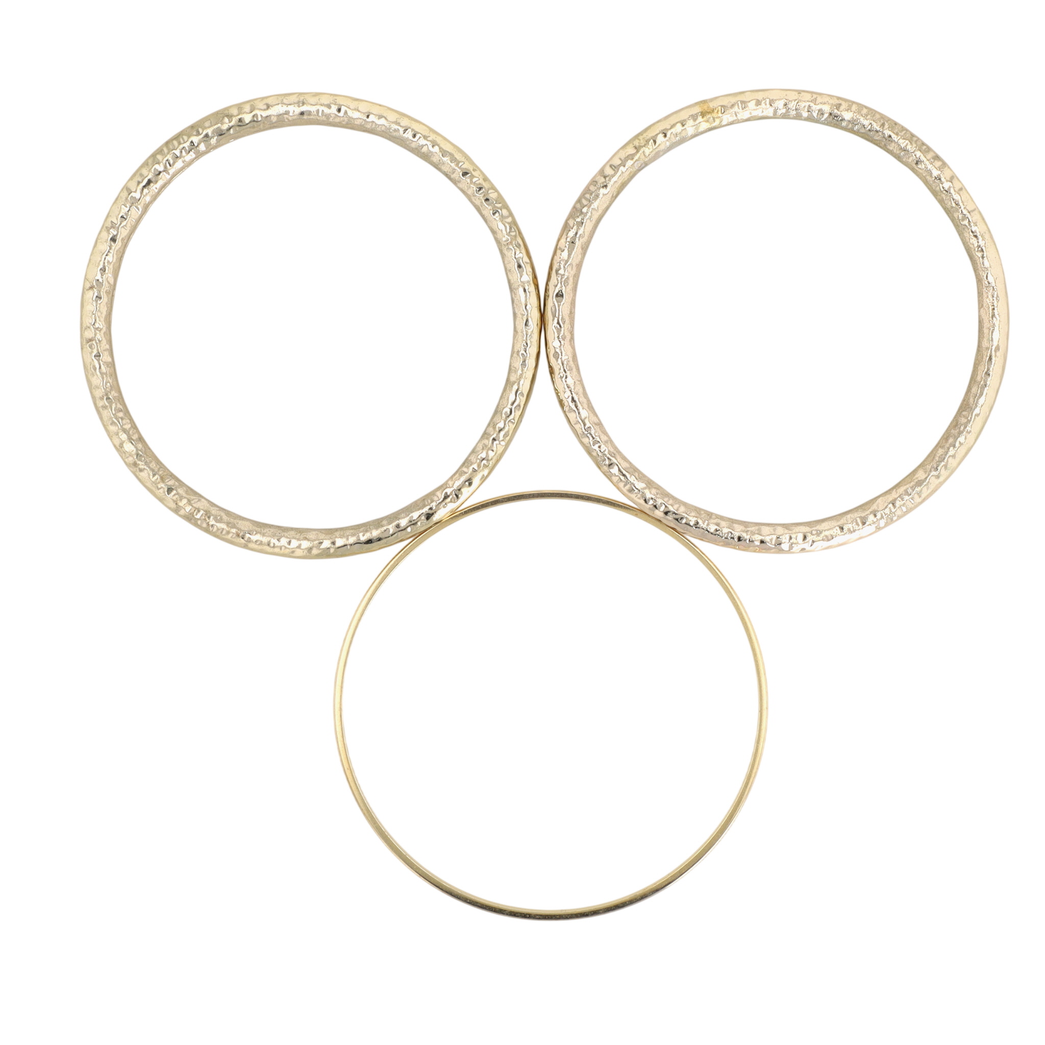 Gold Tone Hammered Bangle Bracelet Lot