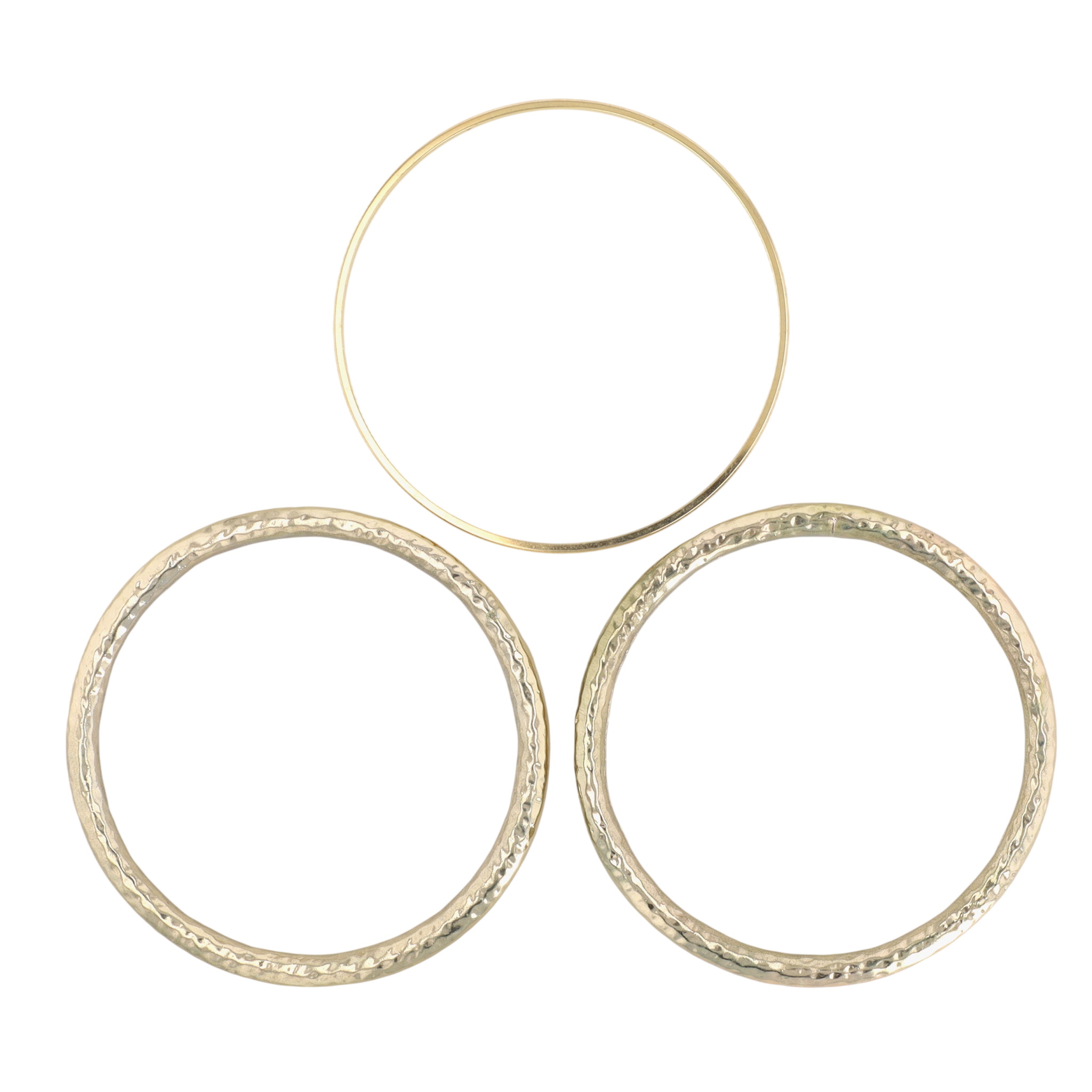 Gold Tone Hammered Bangle Bracelet Lot