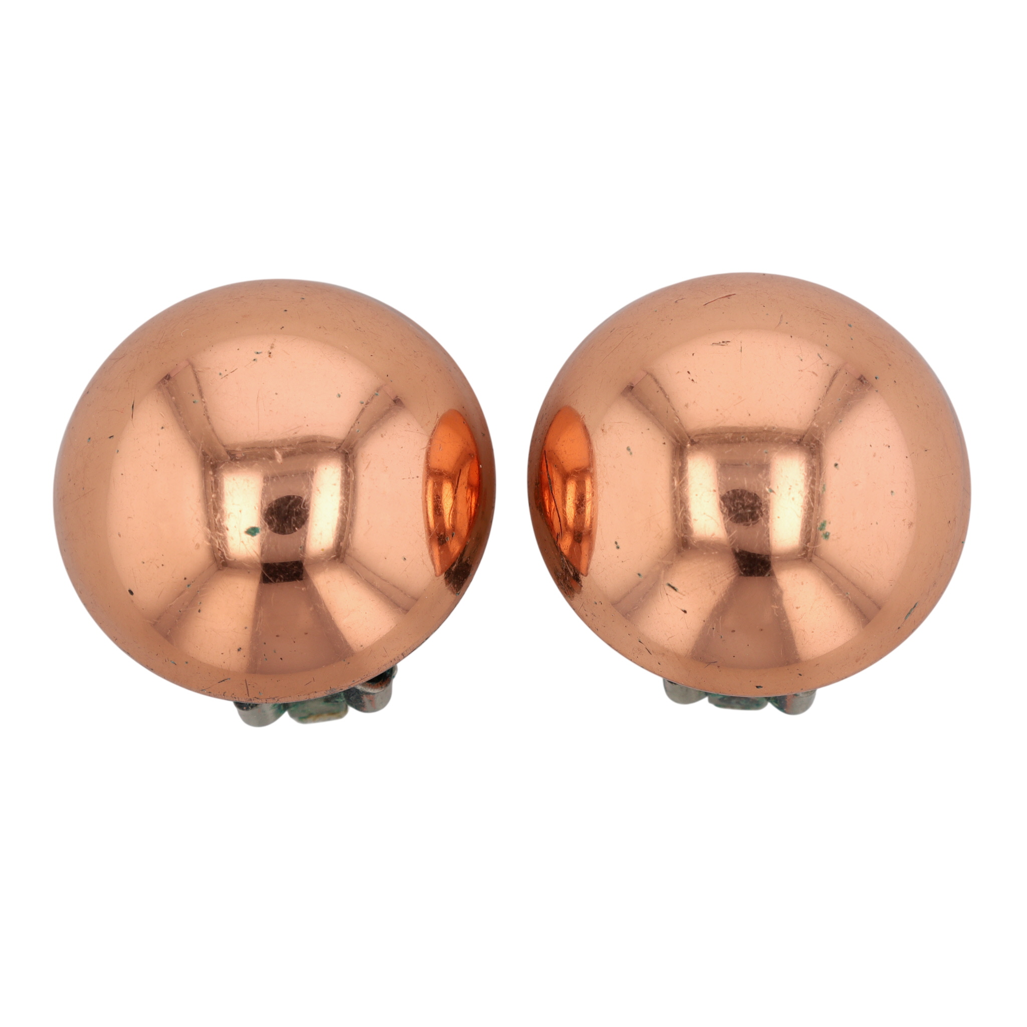Renoir Copper Silver Tone Dome Earrings