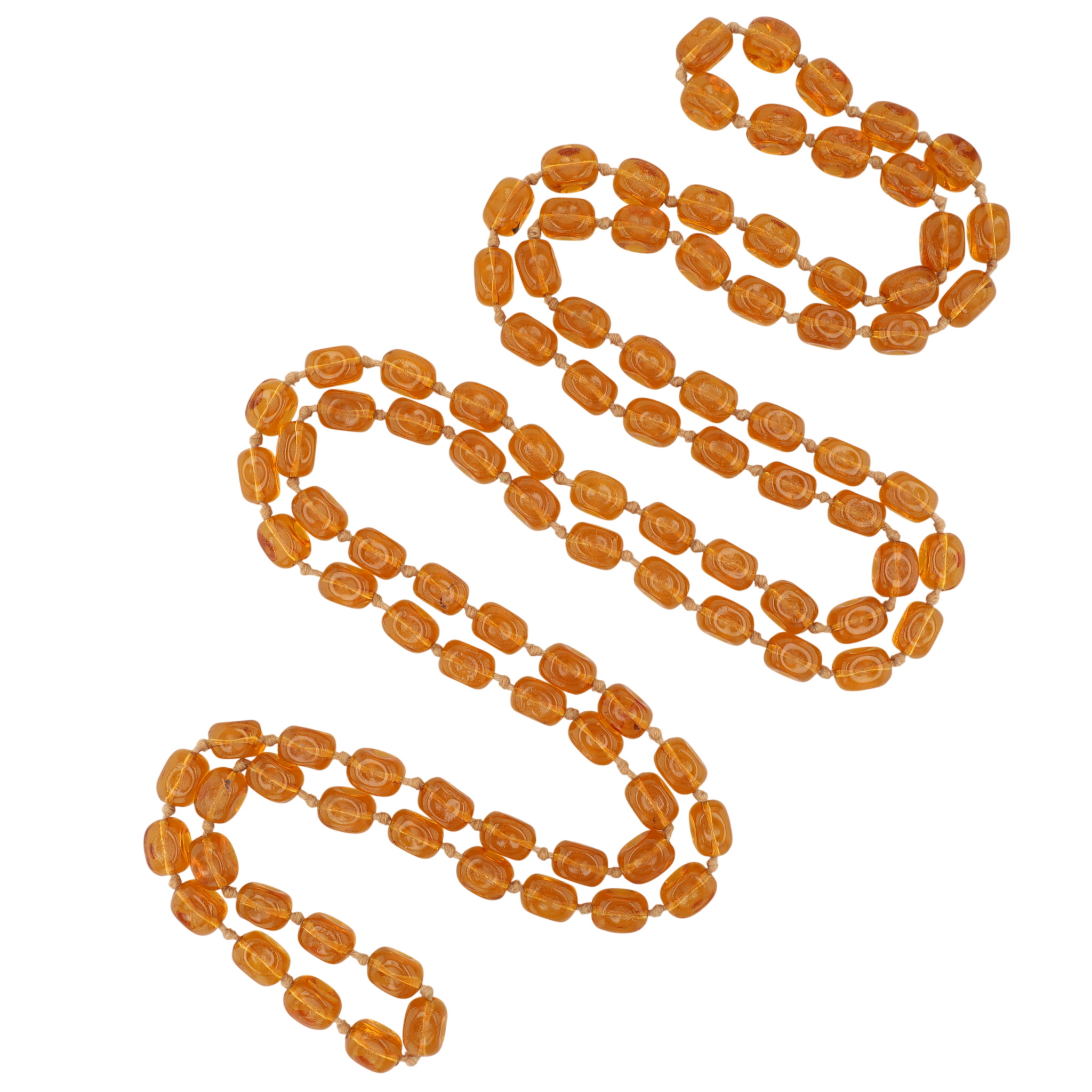 Czech Orange Glass Bead Necklace