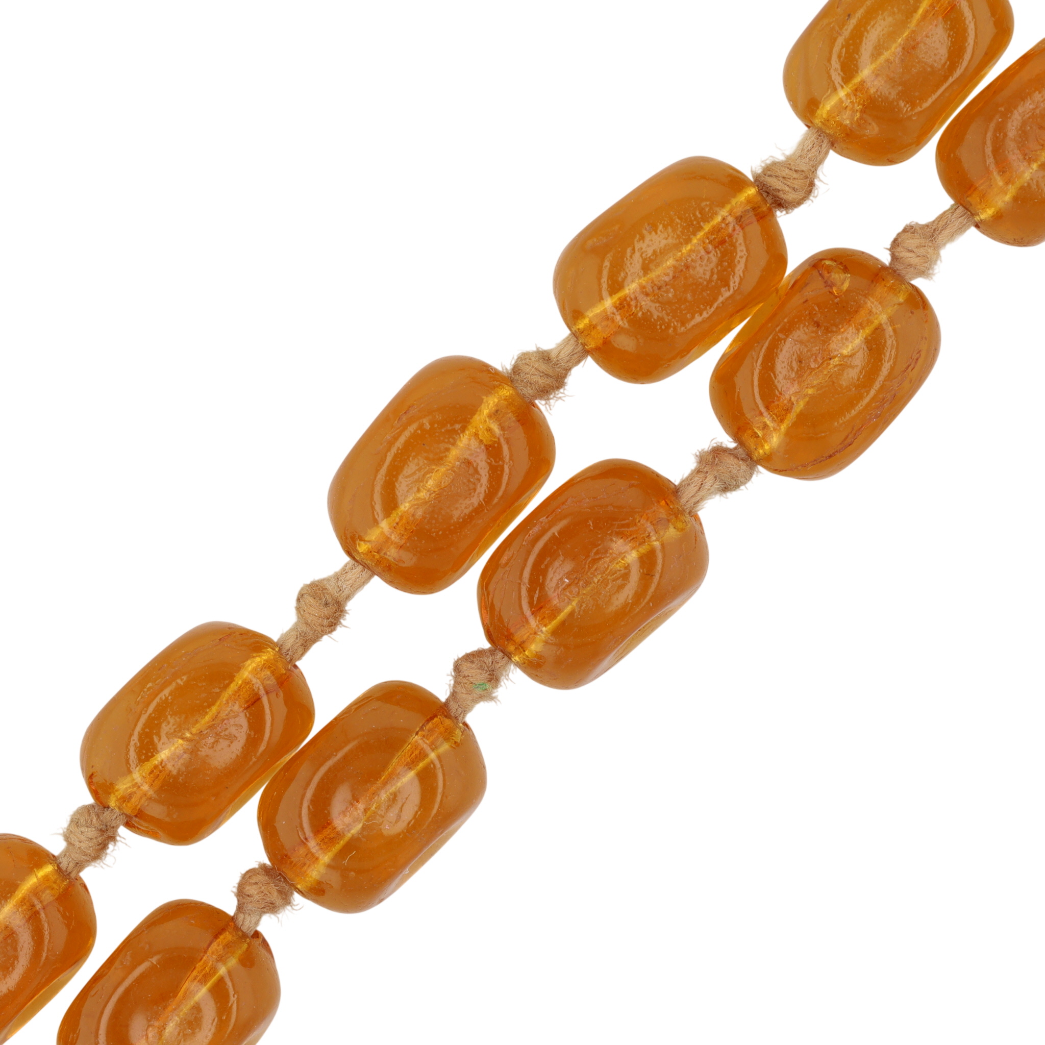 Czech Orange Glass Bead Necklace