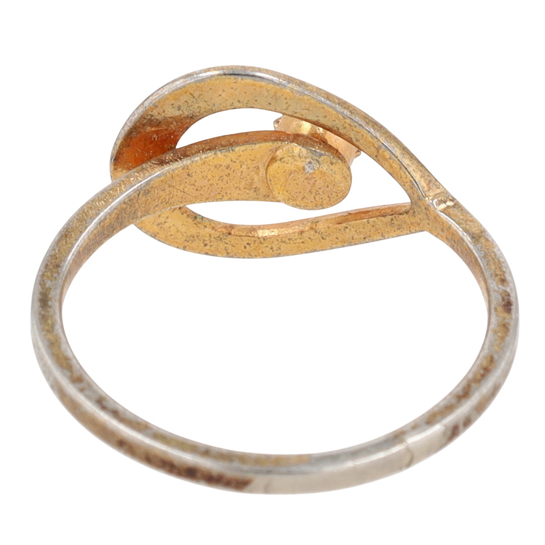 Avon Gold Tone Rhinestone Solitaire Loop Wrap Ring Size 4.5