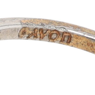 Avon Gold Tone Rhinestone Solitaire Loop Wrap Ring Size 4.5