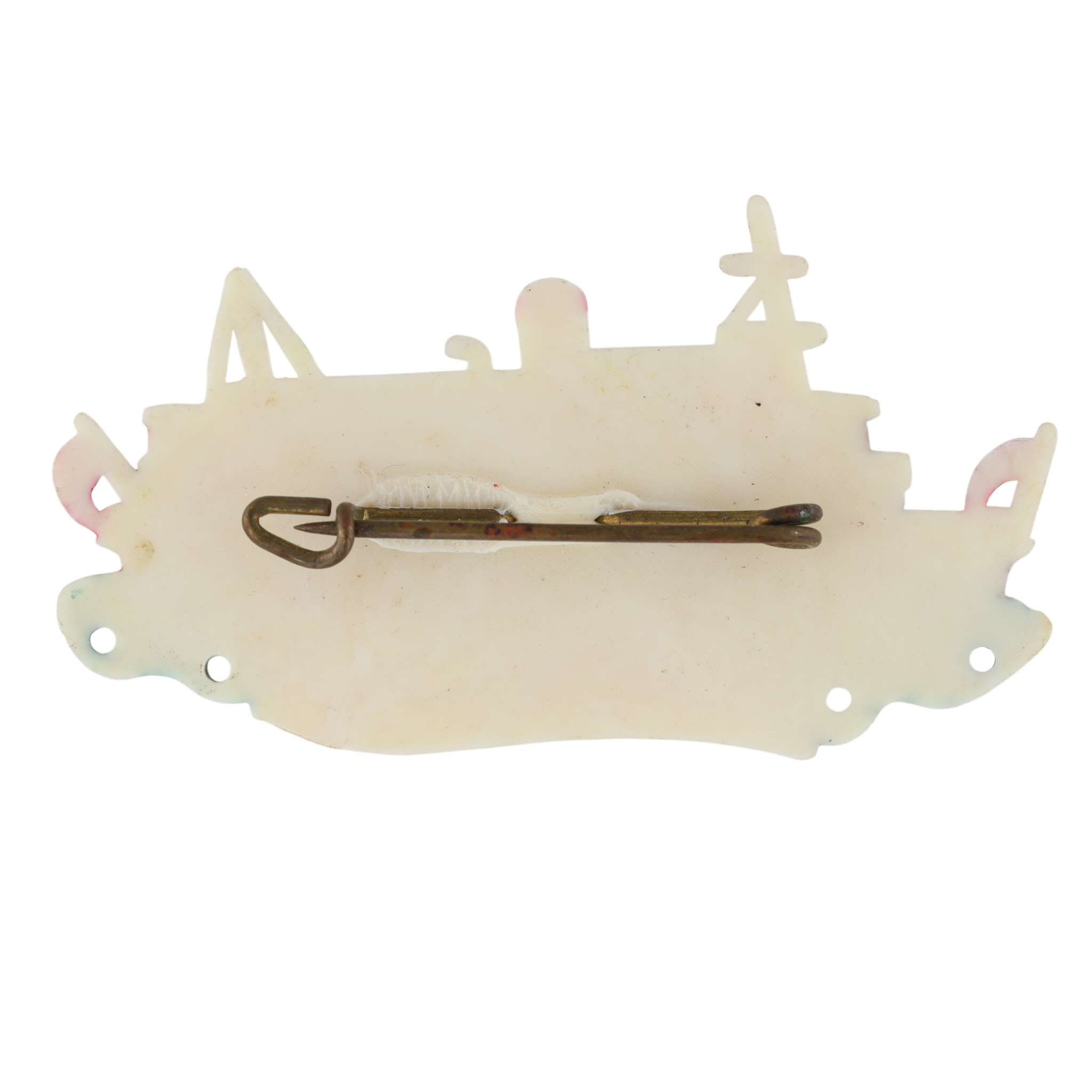 Vintage Celluloid Catawba Island Souvenir Brooch