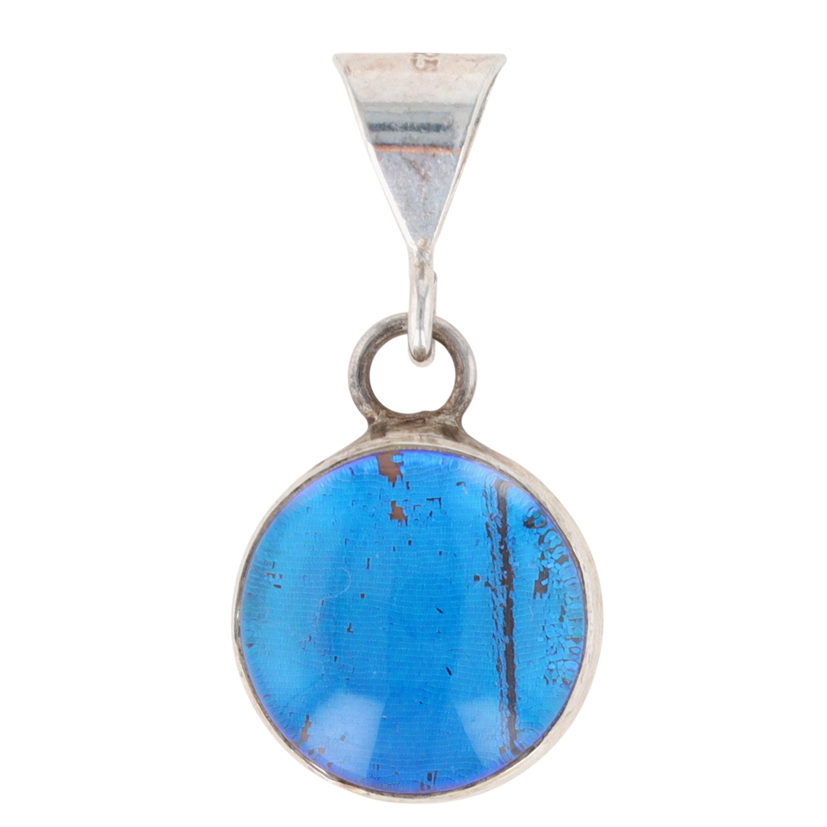 Sterling Silver Morpho Butterfly Wing Pendant