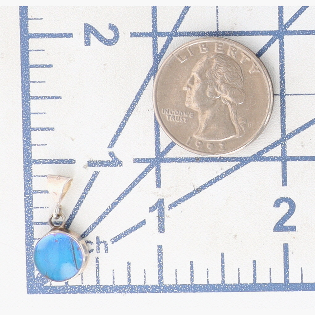 Sterling Silver Morpho Butterfly Wing Pendant