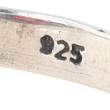 Sterling Silver Ruby Oval Scroll Detail Ring Size 6