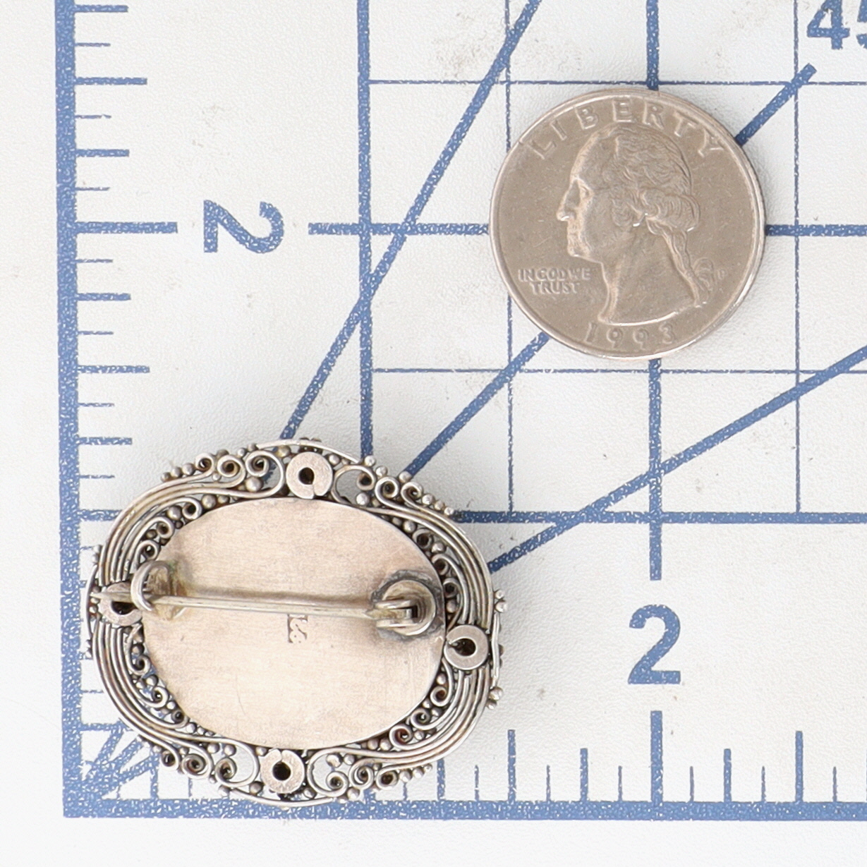 Sterling Silver Amethyst Granulated Blooming Flower Brooch