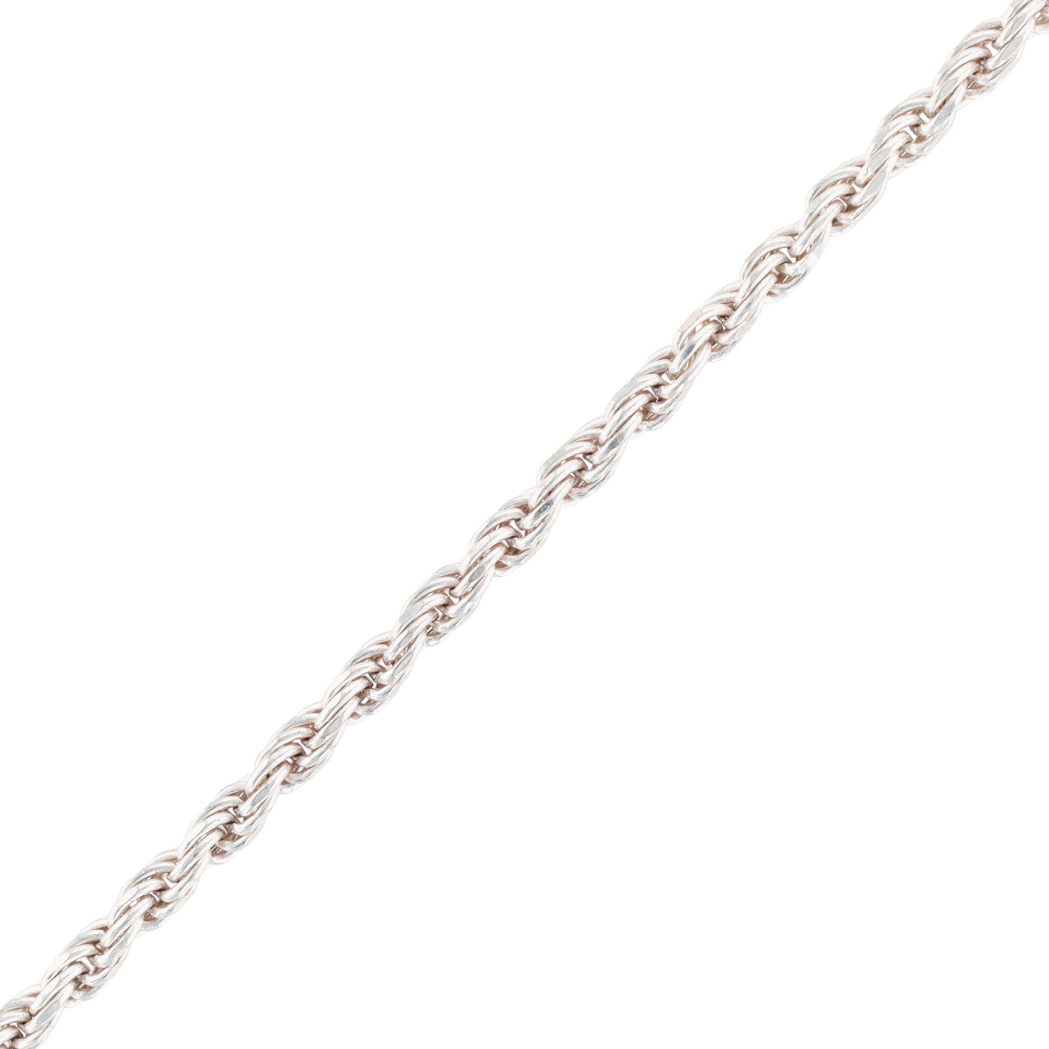 Italy Sterling Silver Twisted Rope Chain Necklace