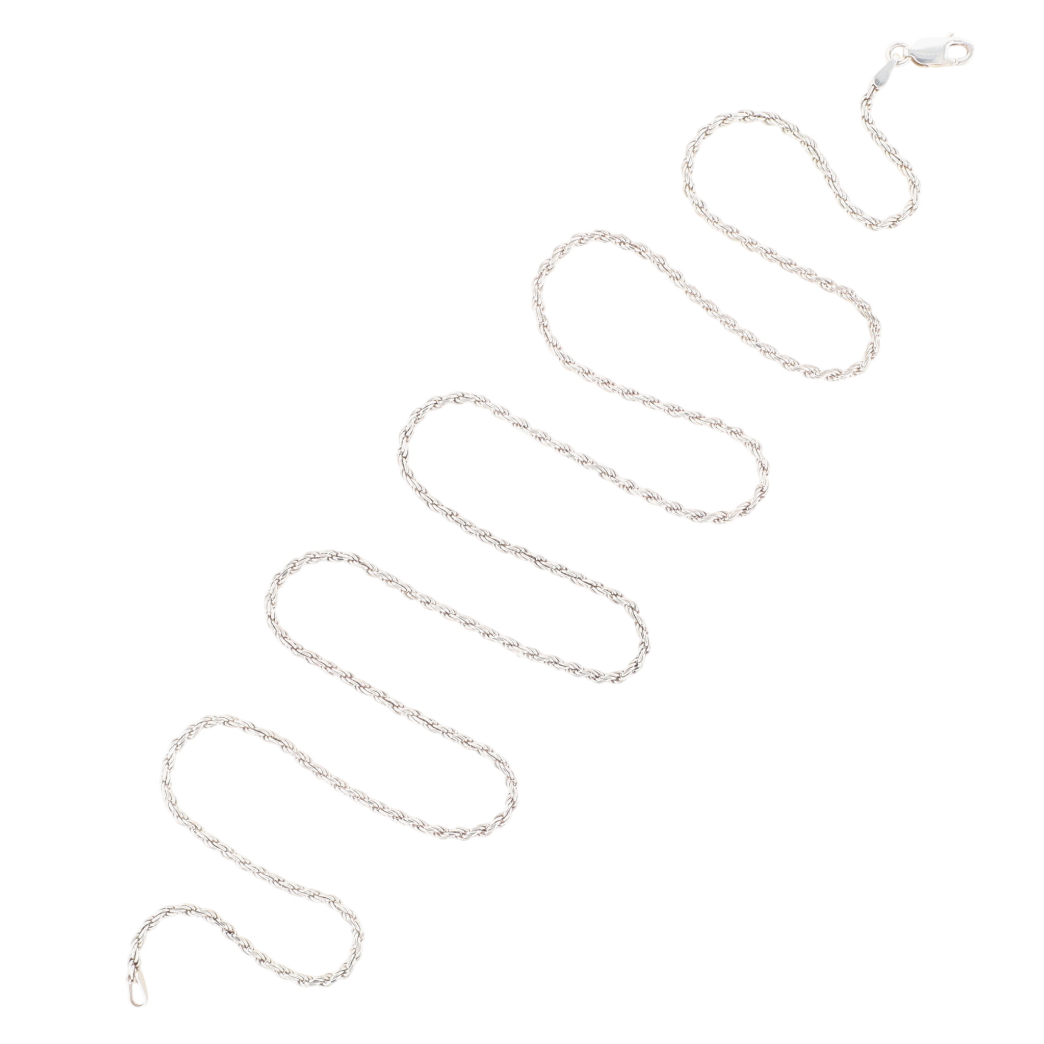 Italy Sterling Silver Twisted Rope Chain Necklace