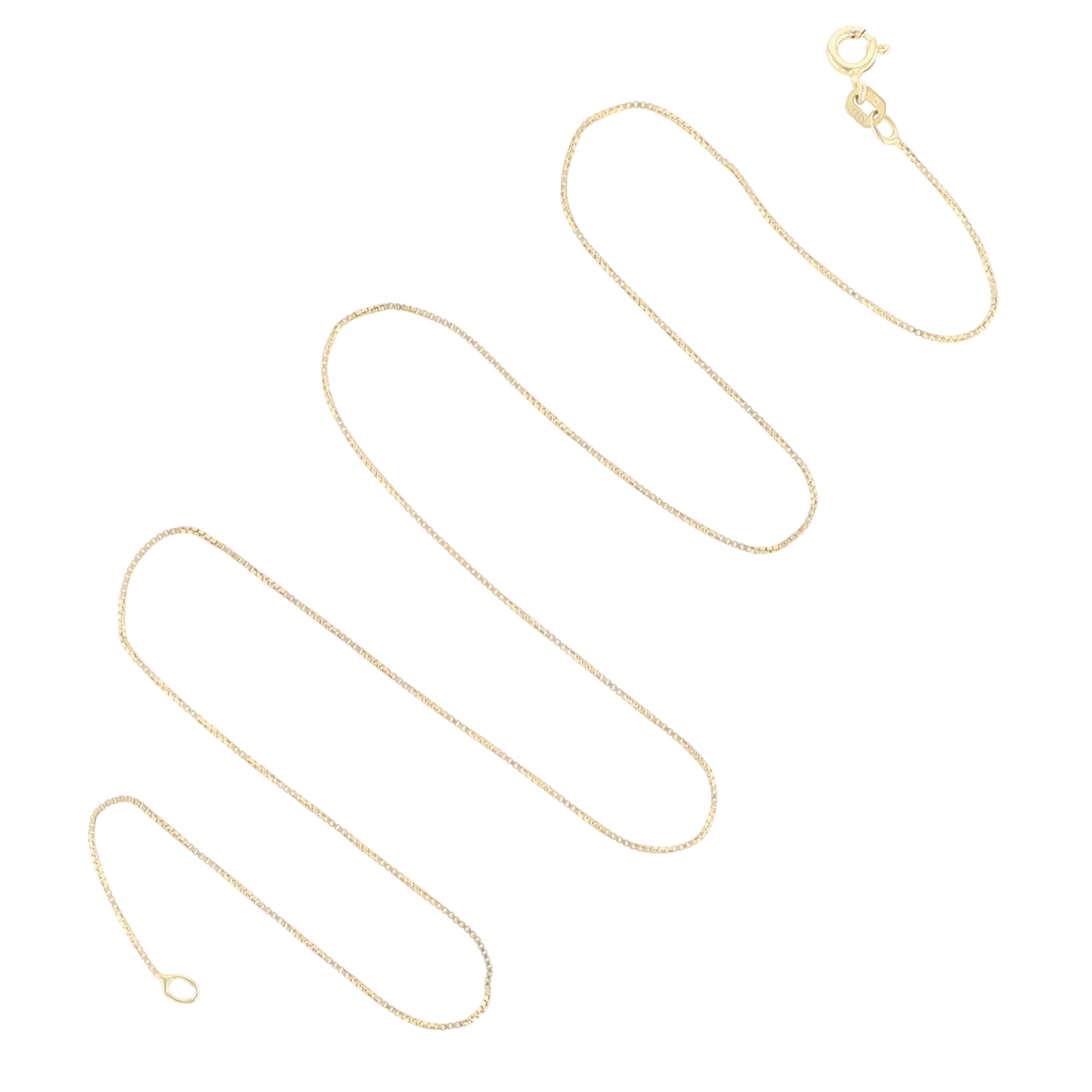 Italy Gold Over Sterling Silver Box Chain Necklace