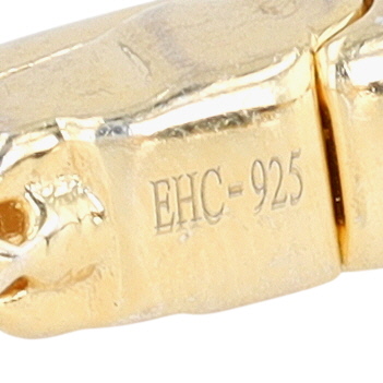 Signed Gold Over Sterling Silver CZ Faux Onyx Kira Clover Hinge Bracelet