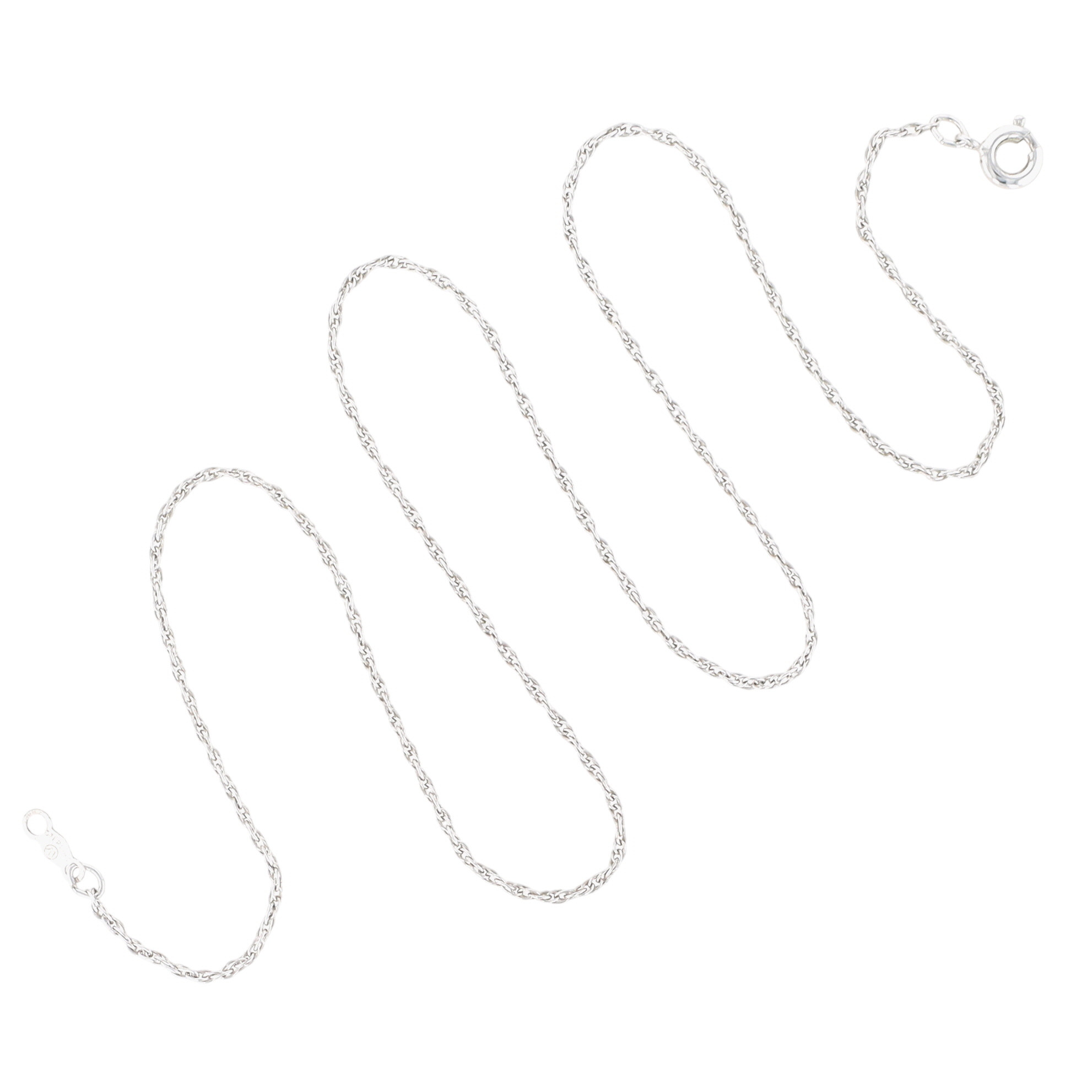 Signed Sterling Silver Wheat Chain Necklace