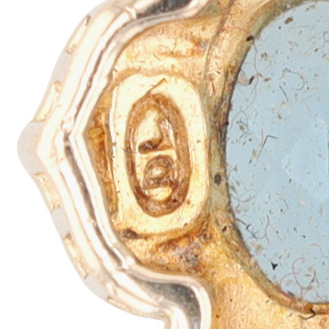 Signed Gold Over Sterling Silver Diamond Aquamarine Halo Pendant