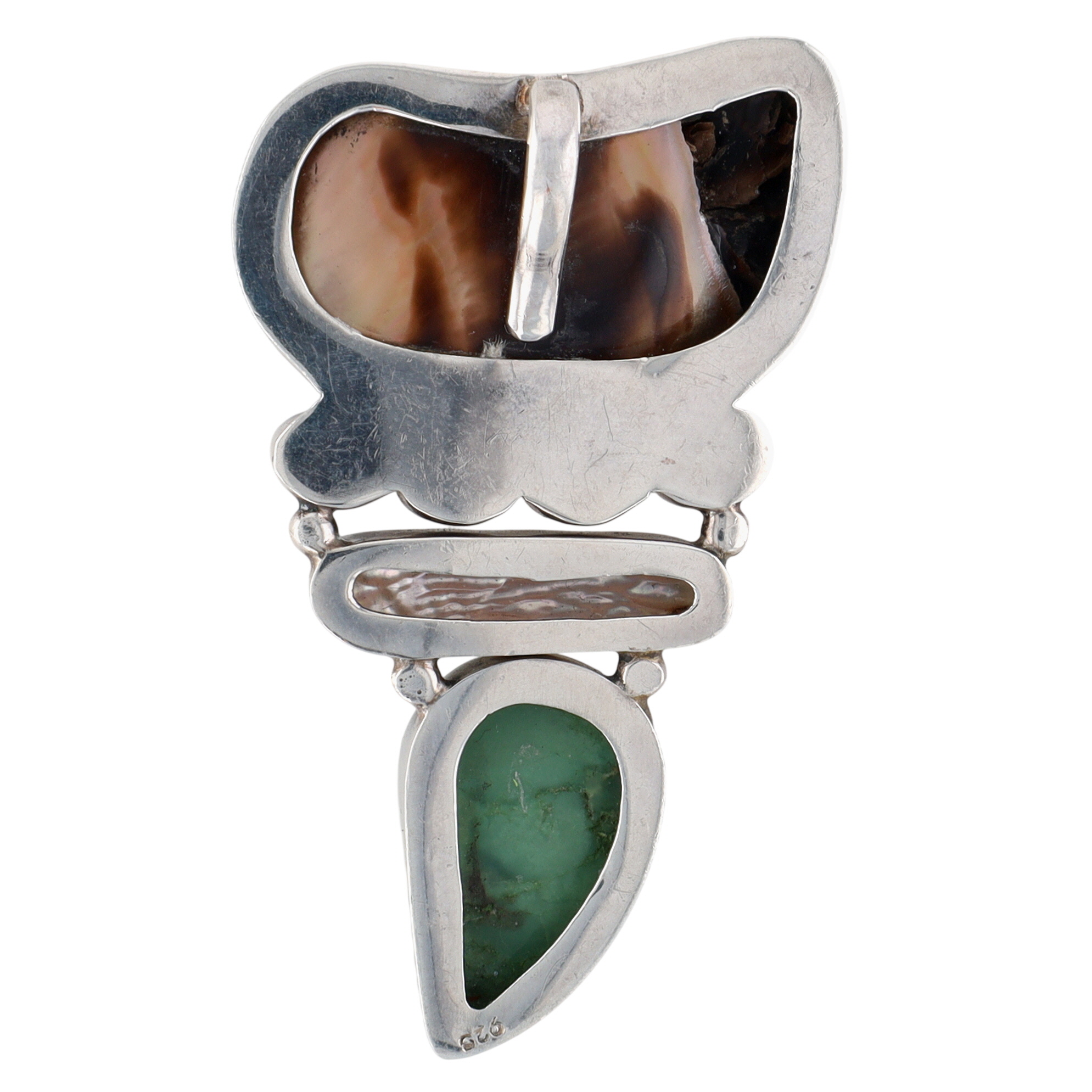 Sterling Silver Multi Gemstone Cluster Slide Pendant