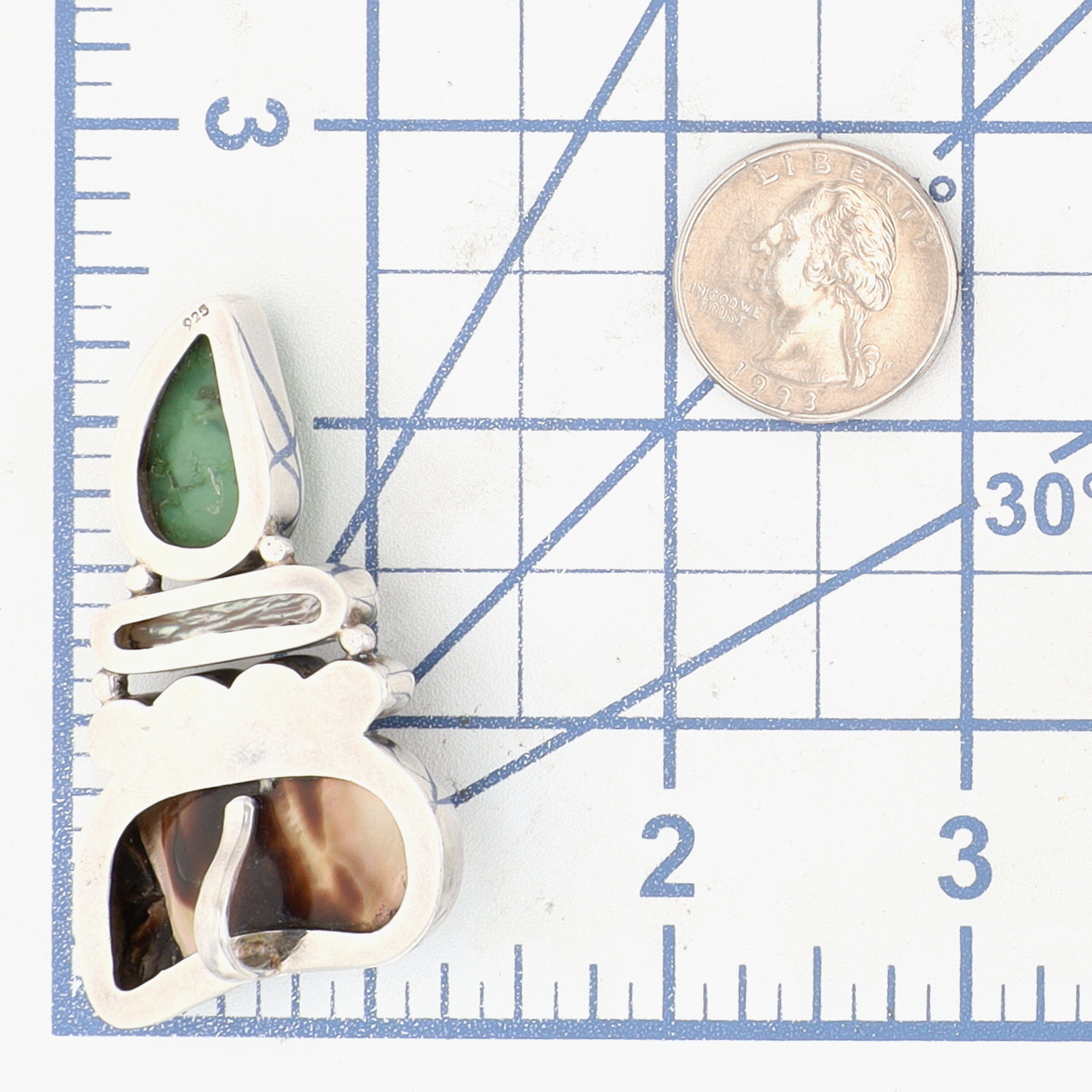 Sterling Silver Multi Gemstone Cluster Slide Pendant