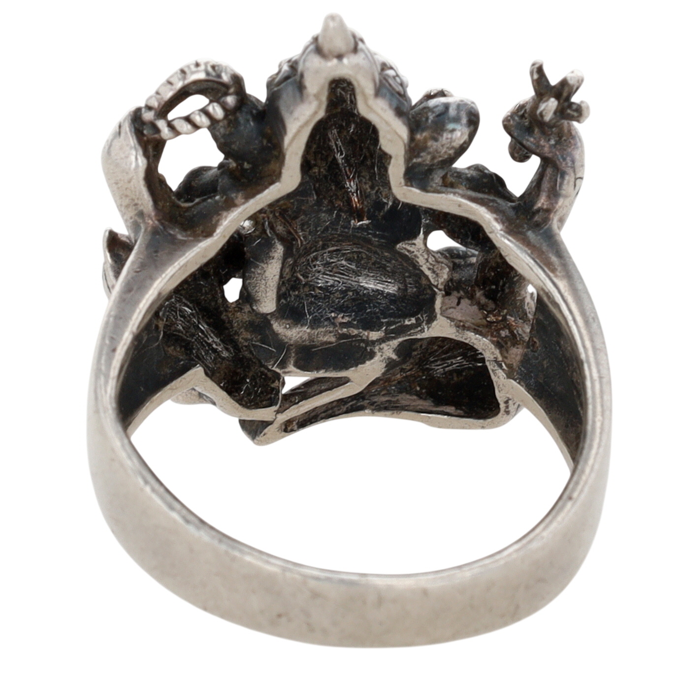 Sterling Silver Large Ganesh Ring Size 8
