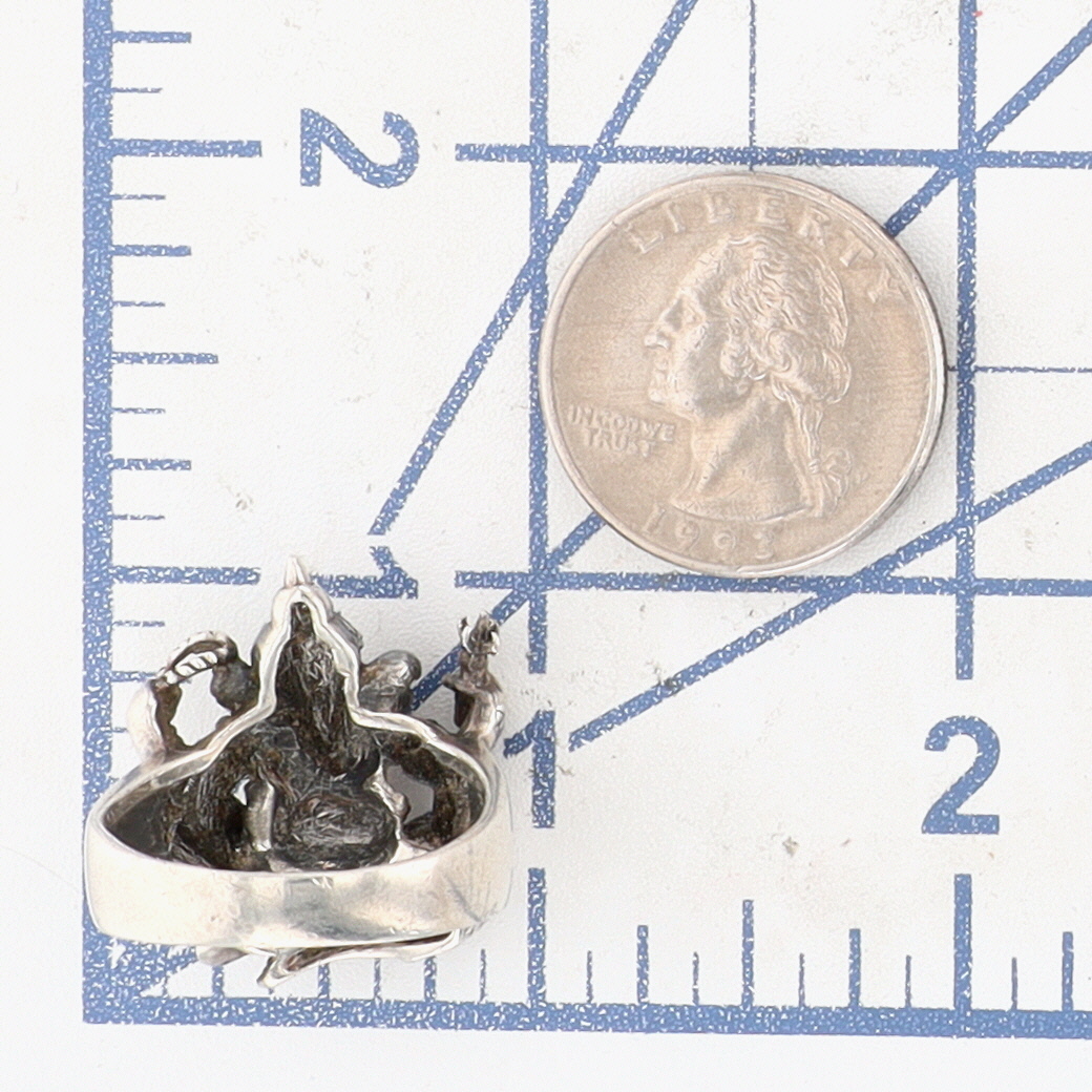 Sterling Silver Large Ganesh Ring Size 8