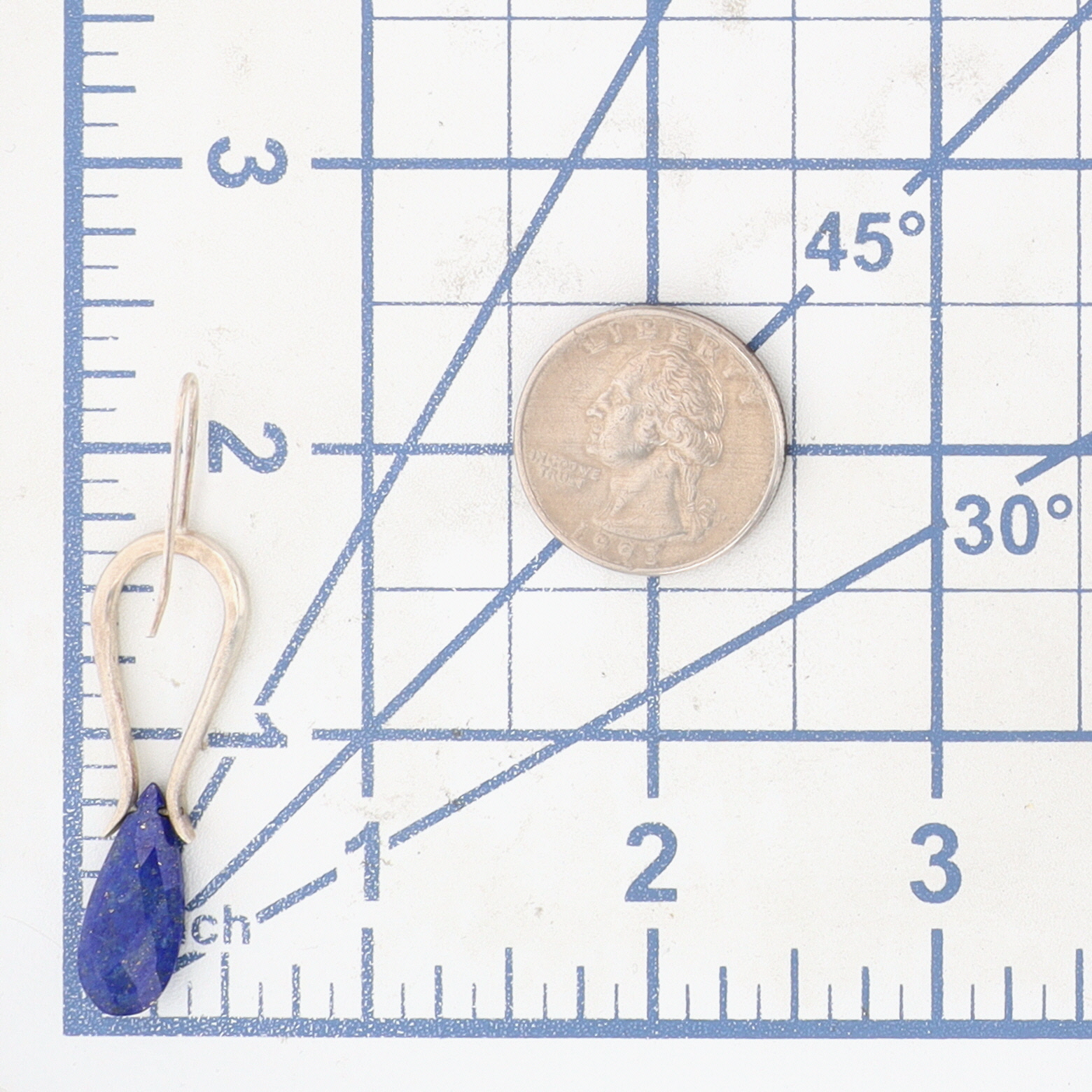 Sterling Silver Lapis Briolette Modern Drop Earrings
