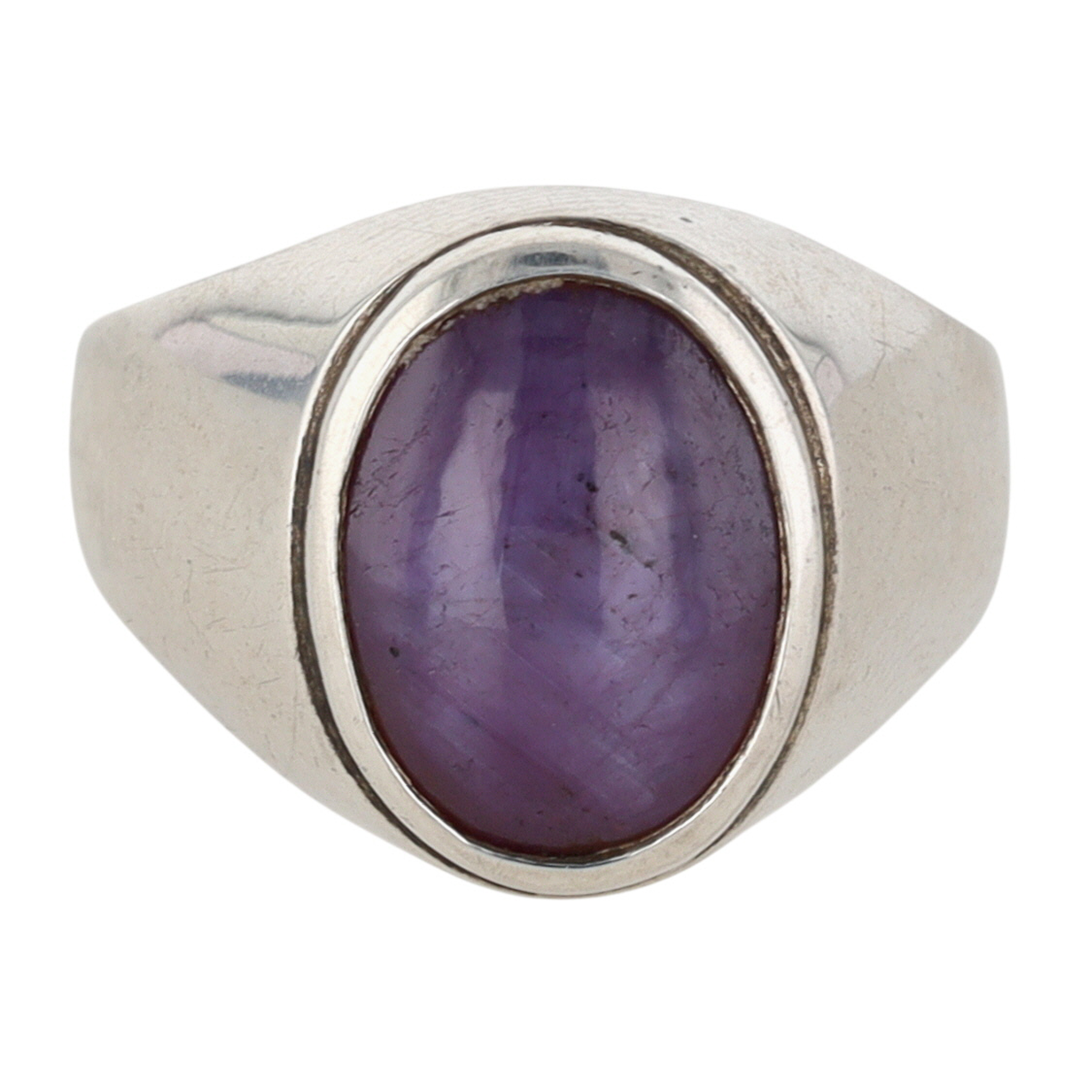 Sterling Silver Natural Star Ruby Oval Ring Size 8.5