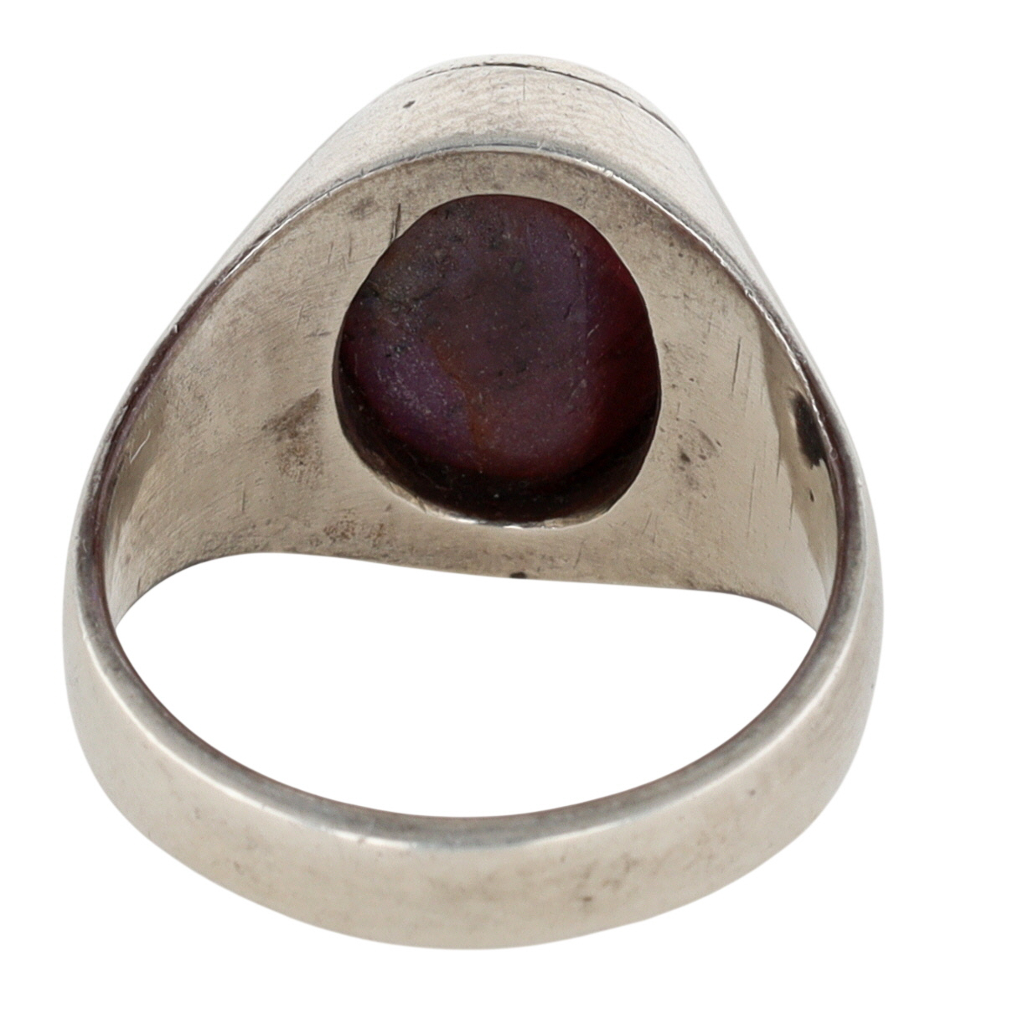 Sterling Silver Natural Star Ruby Oval Ring Size 8.5