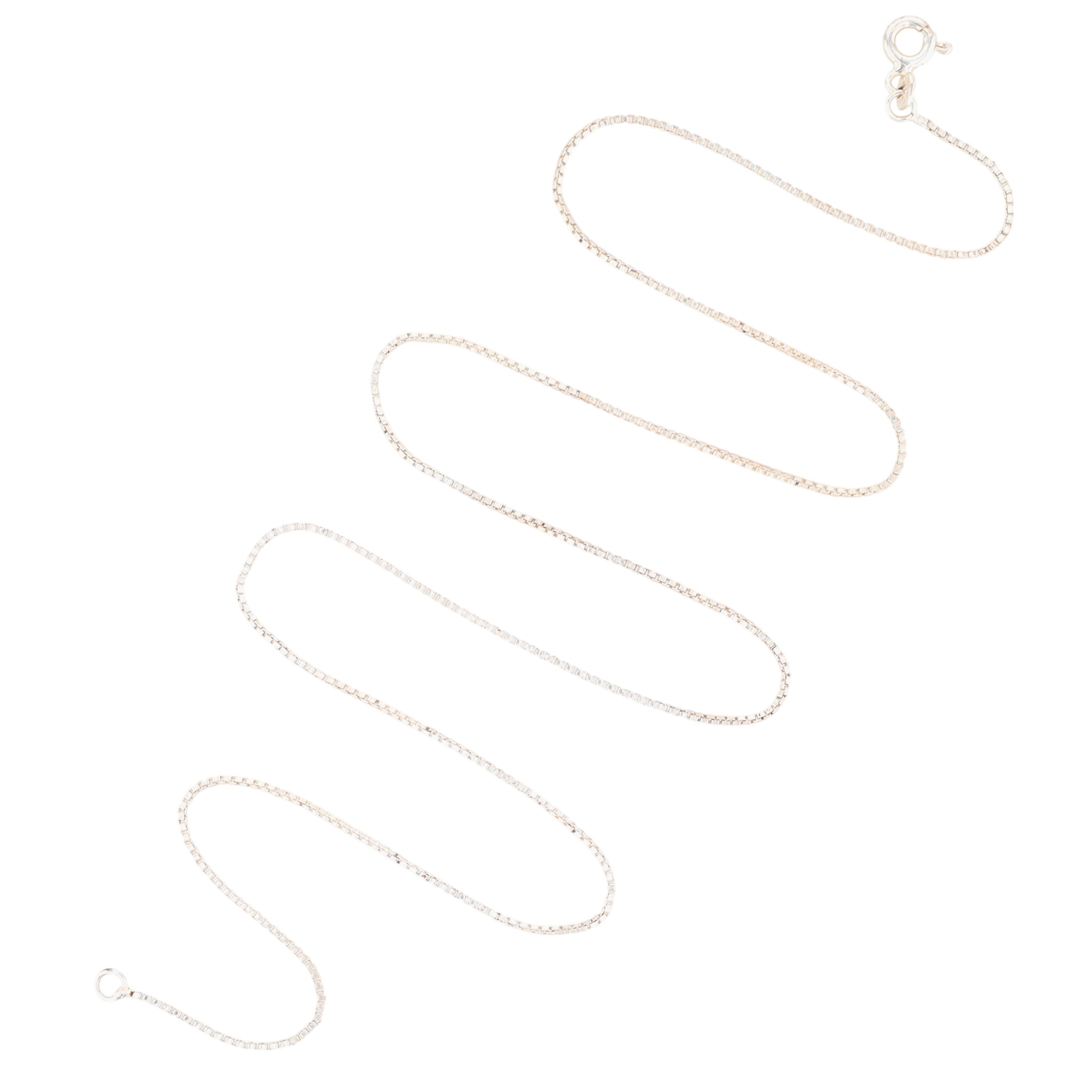 Italy Sterling Silver Box Chain Necklace
