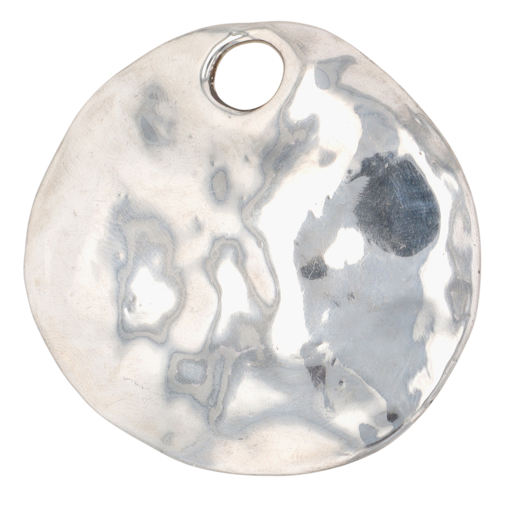 Bat Ami Israel Sterling Silver Large Modern Electroformed Disc Pendant