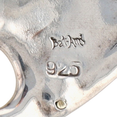 Bat Ami Israel Sterling Silver Large Modern Electroformed Disc Pendant