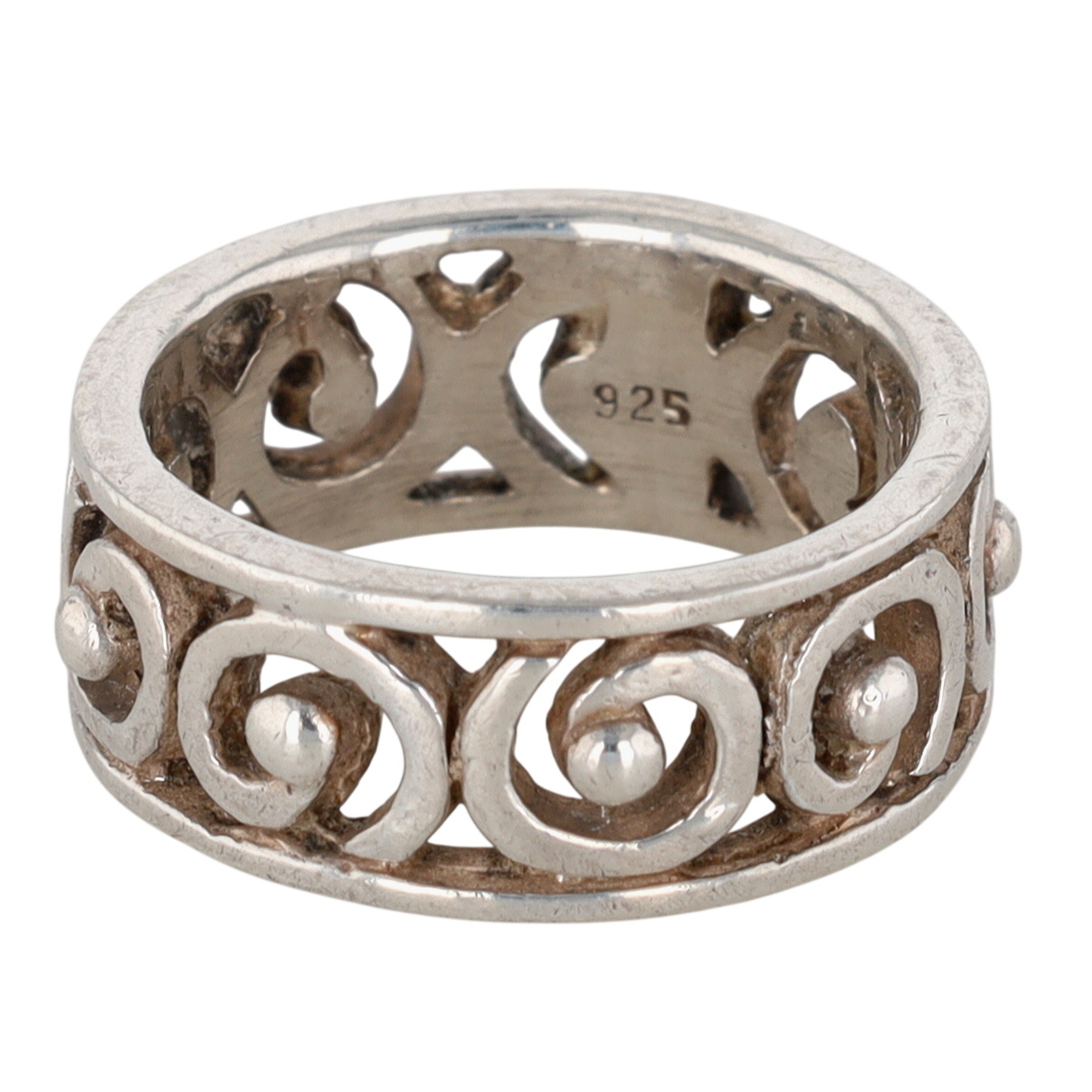 Sterling Silver Pierced Swirl Band Ring Size 5