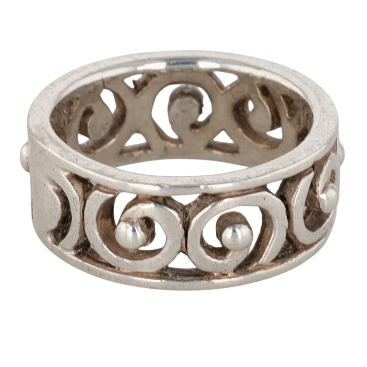 Sterling Silver Pierced Swirl Band Ring Size 5