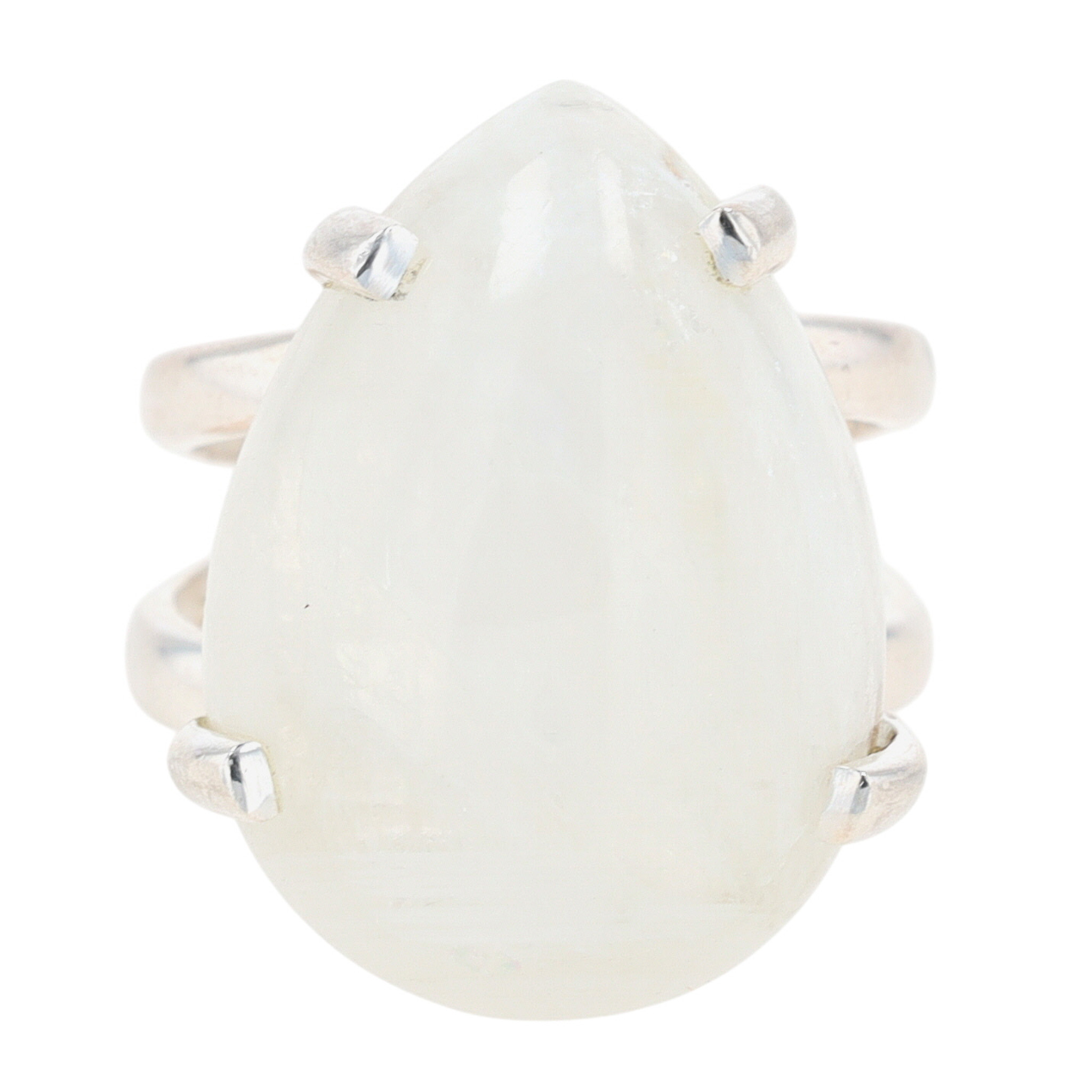 Arya Sterling Silver Moonstone Teardrop Statement Ring Size 6