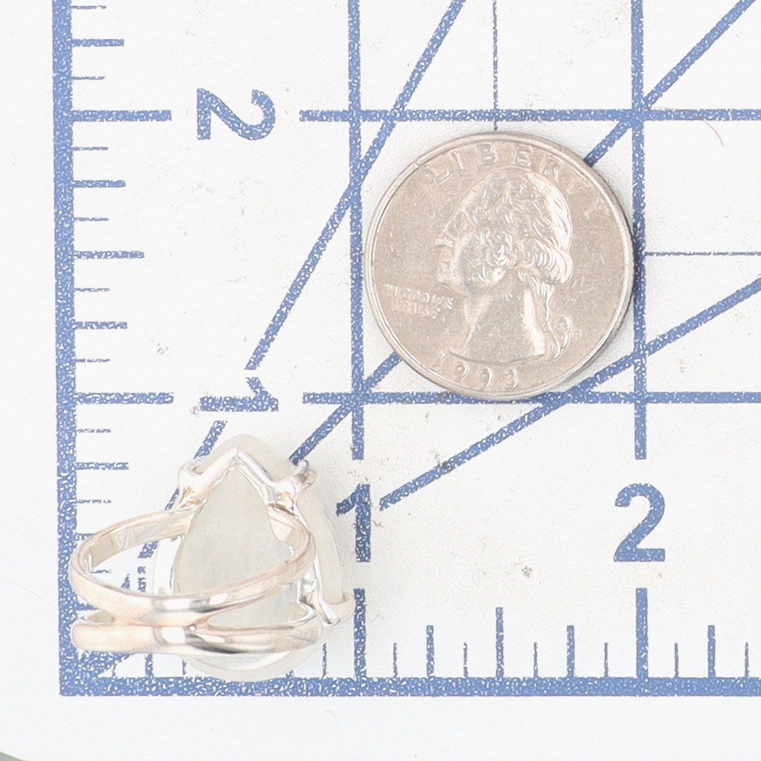 Arya Sterling Silver Moonstone Teardrop Statement Ring Size 6