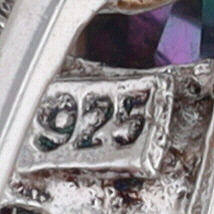 Sterling Silver Iridescent Crystal Cut Out Slide Pendant