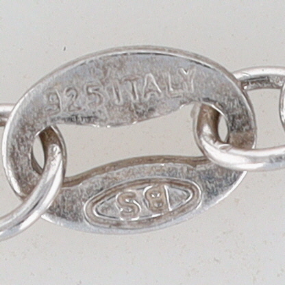 Signed Italy Sterling Silver Cable Chain Necklace